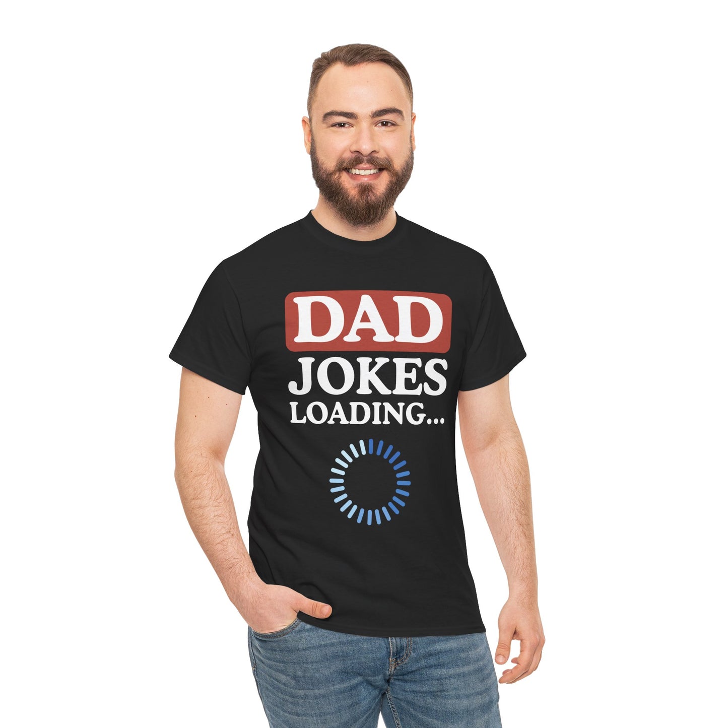 Dad Jokes Loading Unisex Heavy Cotton Tee, Funny Father's Day Gift, Humor T-Shirt, Dad Shirt, Gag Gift for Dads, Casual Everyday Wear