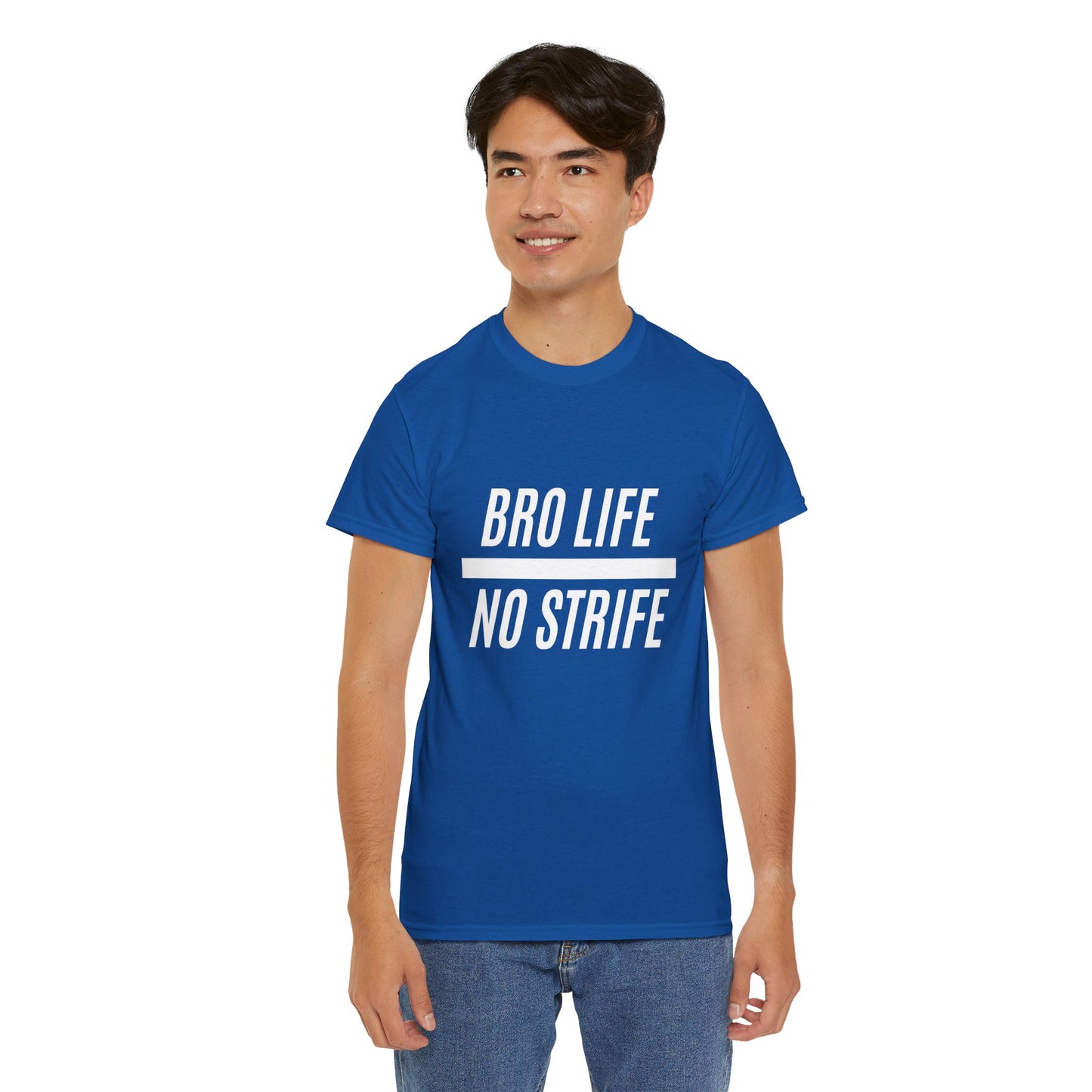 Bro Life Unisex Heavy Cotton Tee, Casual Graphic T-Shirt, Funny Gift for Friends, Everyday Wear, Brotherhood Apparel, Birthday Gift