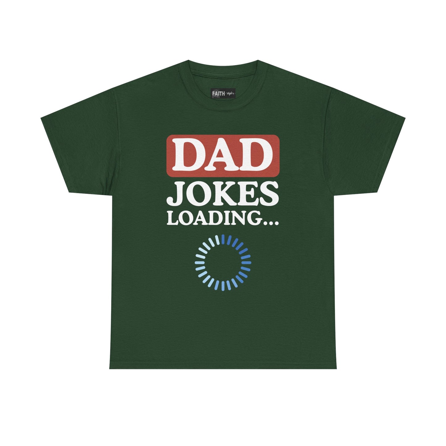 Dad Jokes Loading Unisex Heavy Cotton Tee, Funny Father's Day Gift, Humor T-Shirt, Dad Shirt, Gag Gift for Dads, Casual Everyday Wear