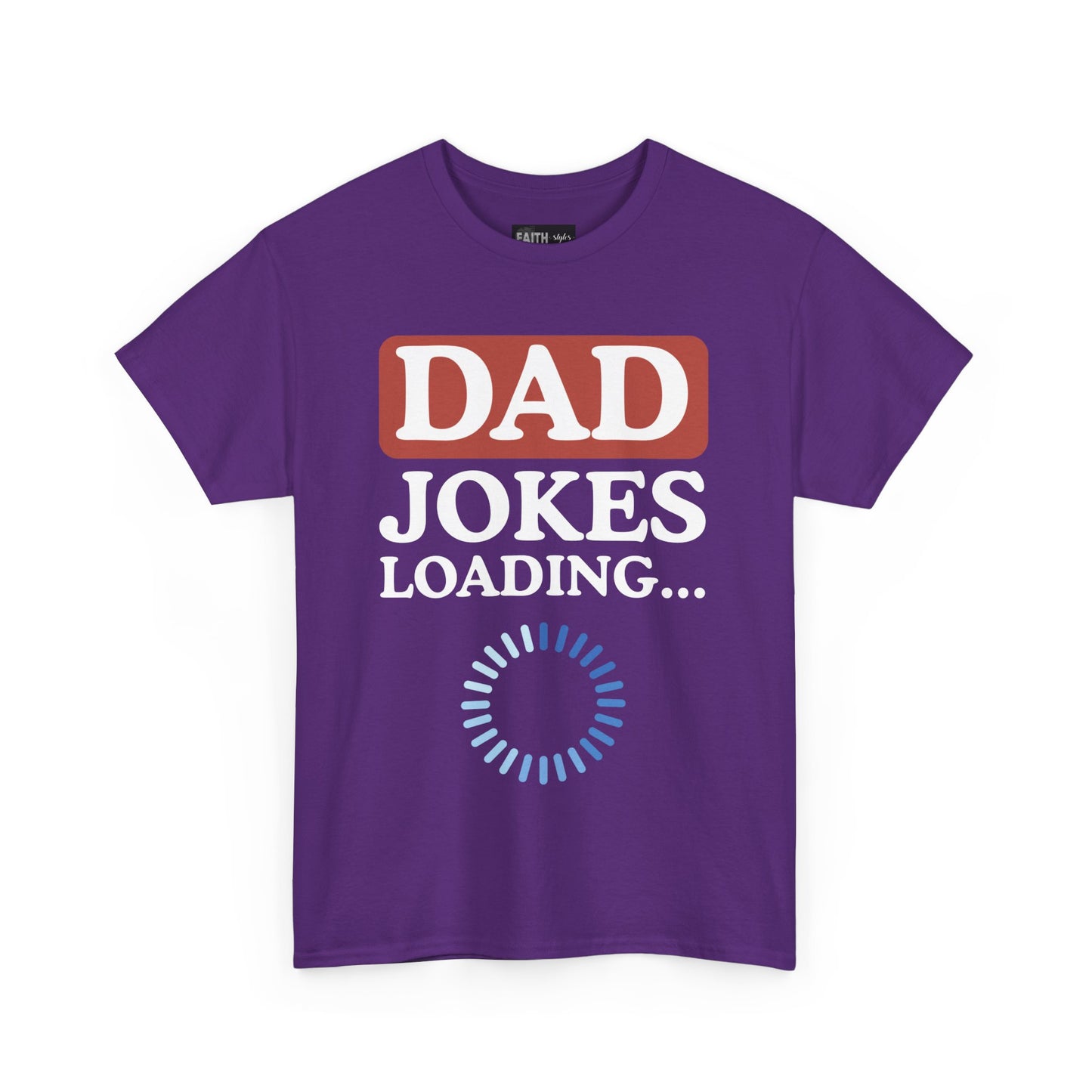 Dad Jokes Loading Unisex Heavy Cotton Tee, Funny Father's Day Gift, Humor T-Shirt, Dad Shirt, Gag Gift for Dads, Casual Everyday Wear