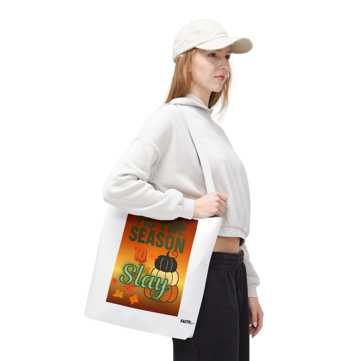 FaithStyles Seasonal Tote Bag: 'Tis the Season to Slay | Fall Shopping Bag, Halloween Tote, Autumn Handbag, Gift Bag, Eco-Friendly Tote