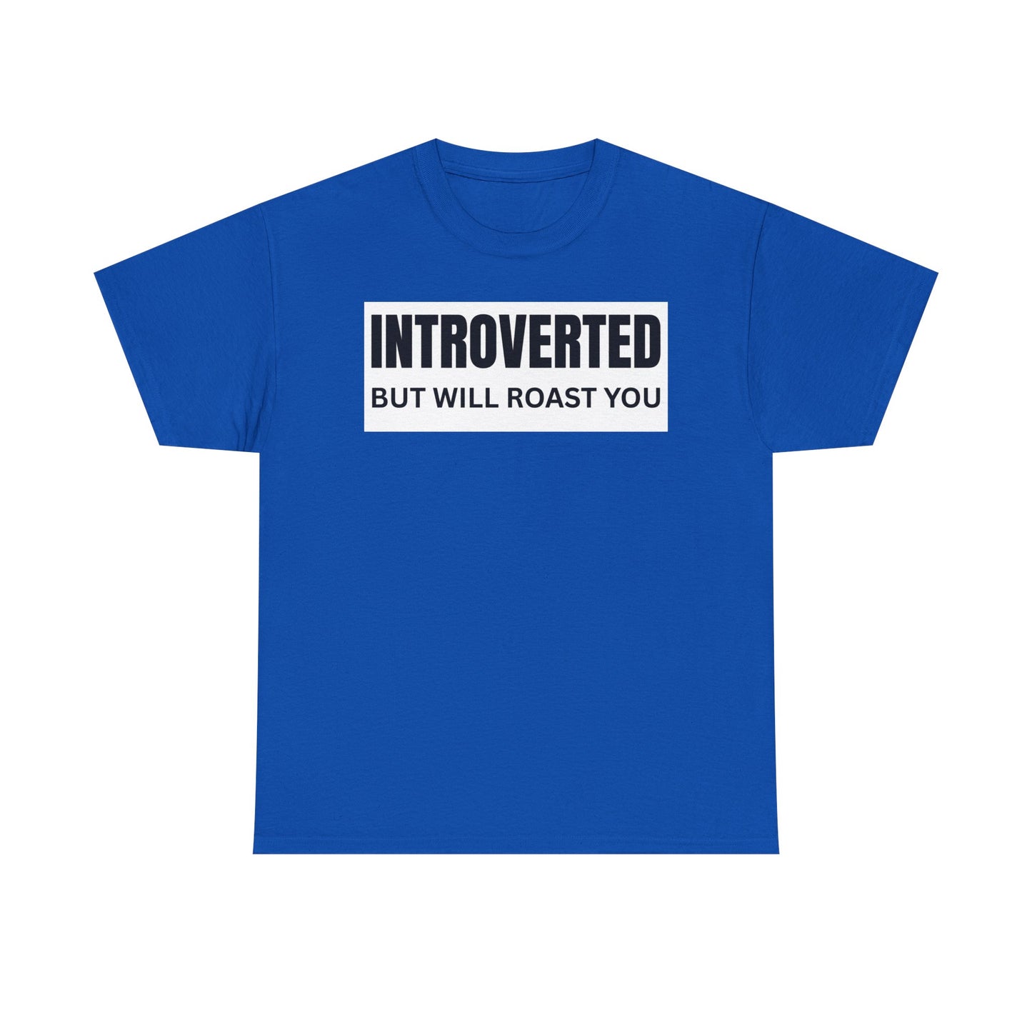 Introverted Roast Tee, Funny Graphic T-Shirt, Male Cotton Tee, Gift for Introverts, Casual Wear
