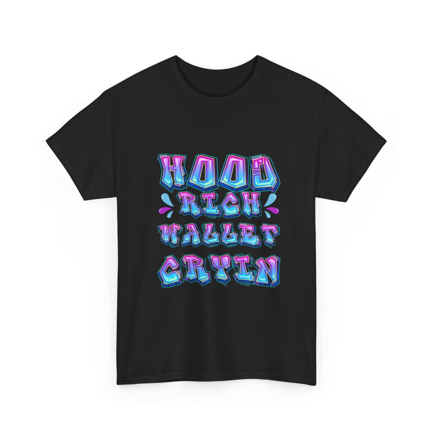 Cool Graphic Tee - 'Hood Rich Wallet Cryin' Unisex Heavy Cotton T-shirt