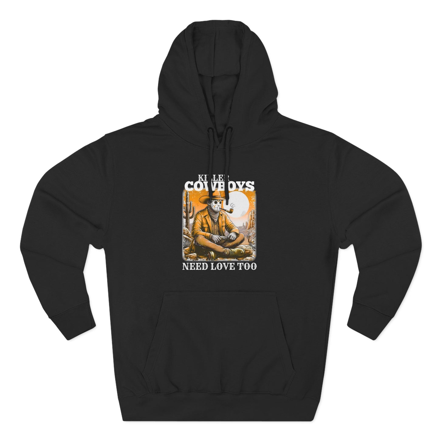 Three-Panel Fleece Hoodie-Front & Back Images
