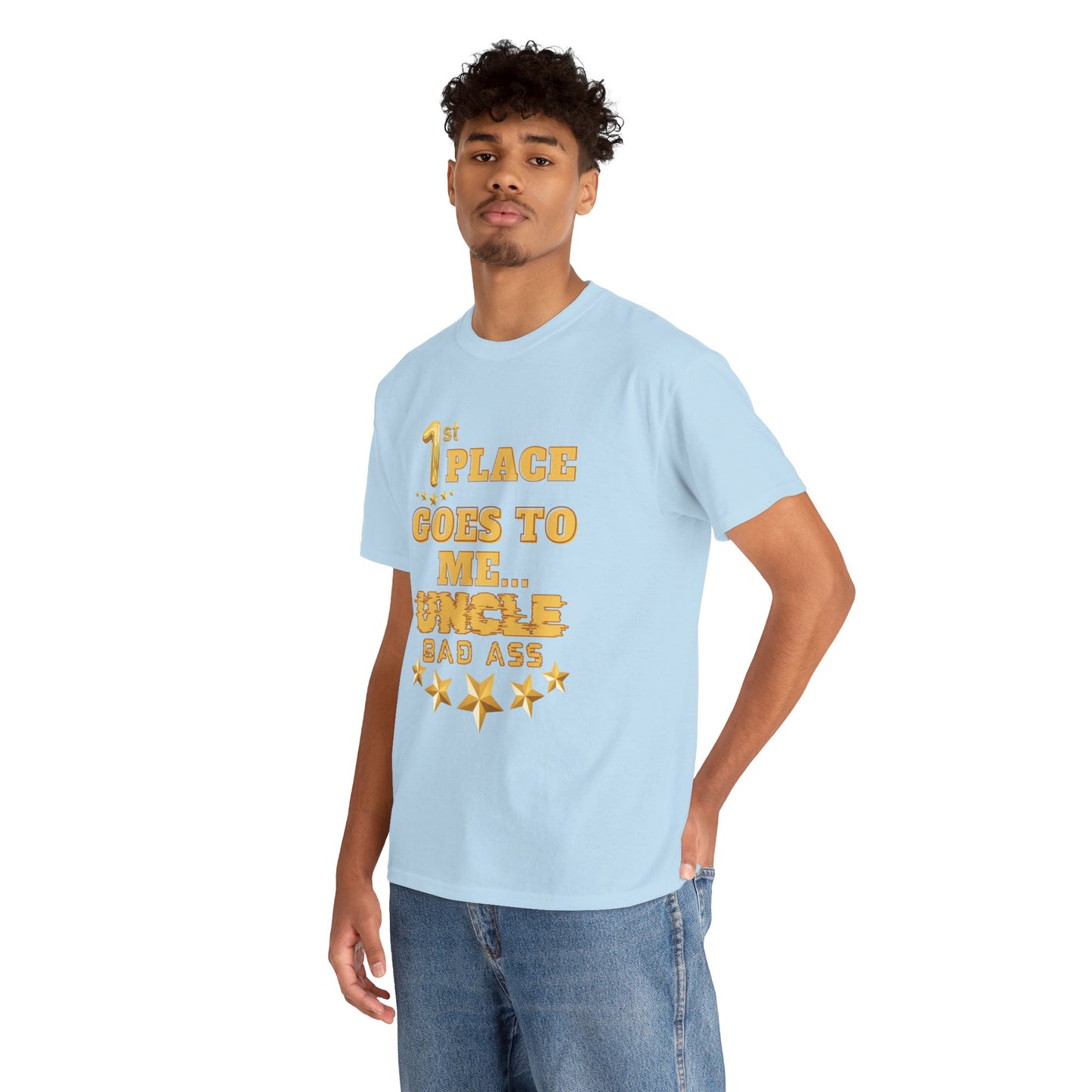 1st Place Uncle Badass Tee | Funny Gift for Uncle, Unisex Cotton Shirt, Family Reunion, Birthday Celebration, Casual Wear