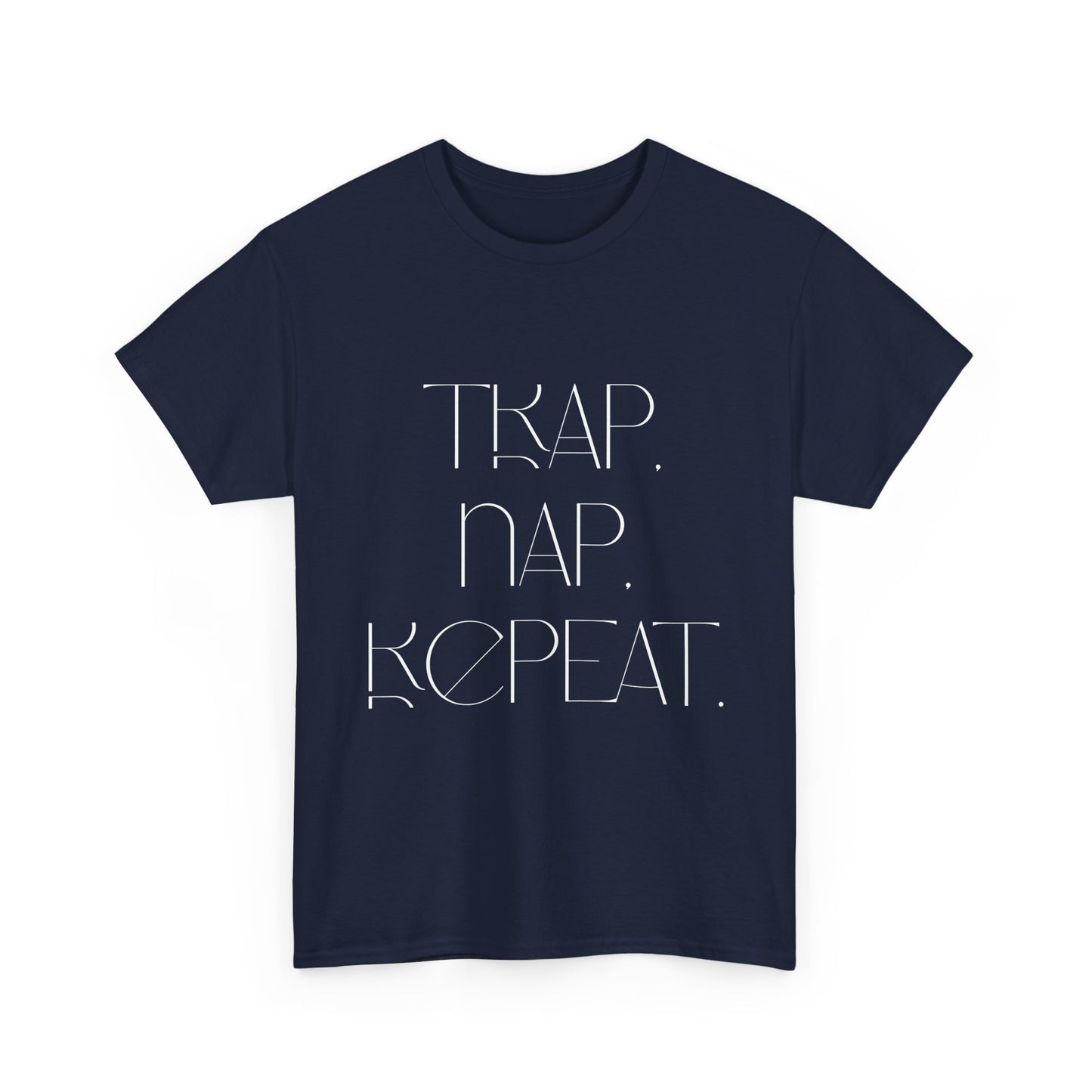 Unisex Heavy Cotton Tee - 'Trap. Nap. Repeat.' Motivational Shirt for Relaxation and Leisure