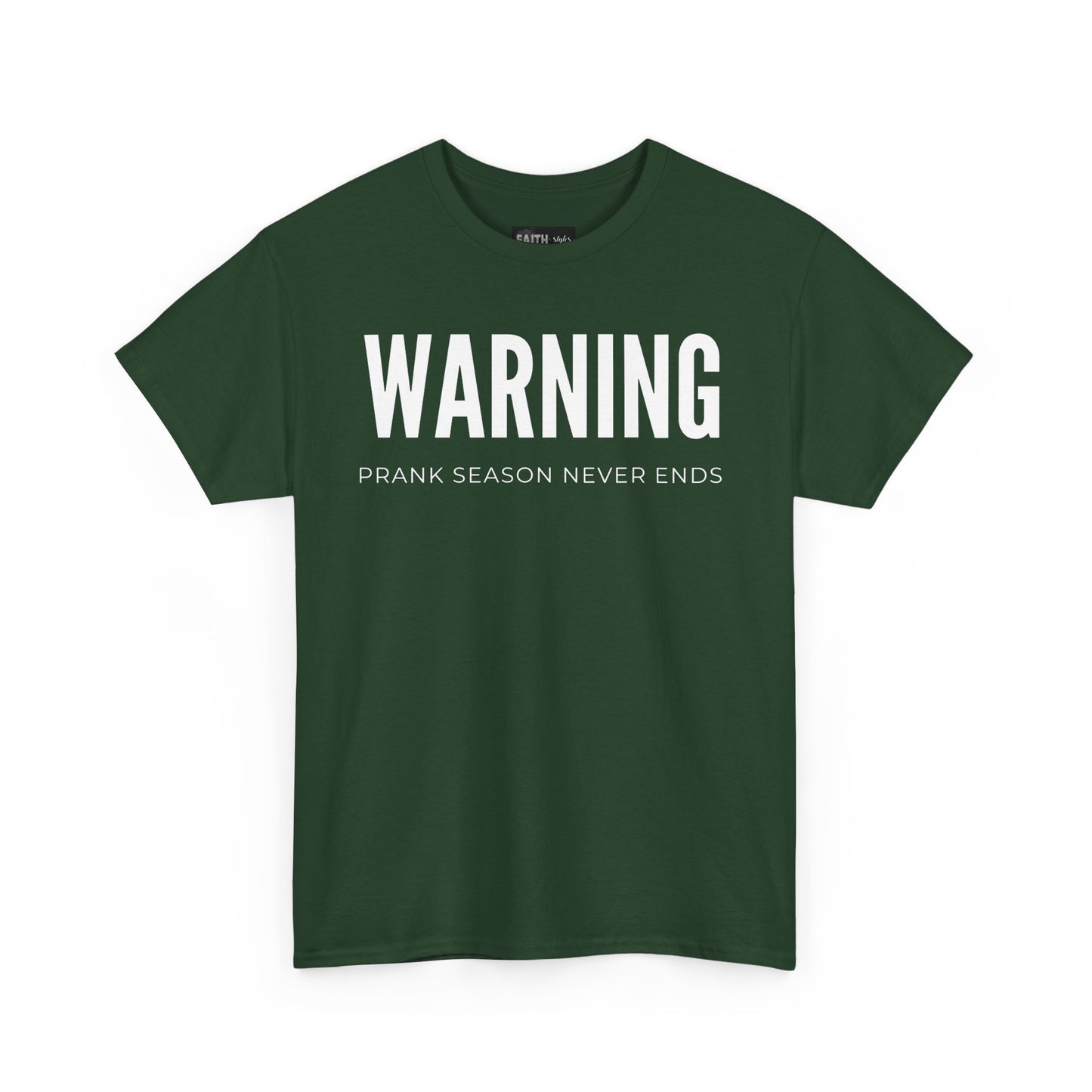 Warning Prank Season Unisex Heavy Cotton Tee | Fun Gift, Casual Wear, Comedy Merchandise, Birthday Gift, Prankster Shirt