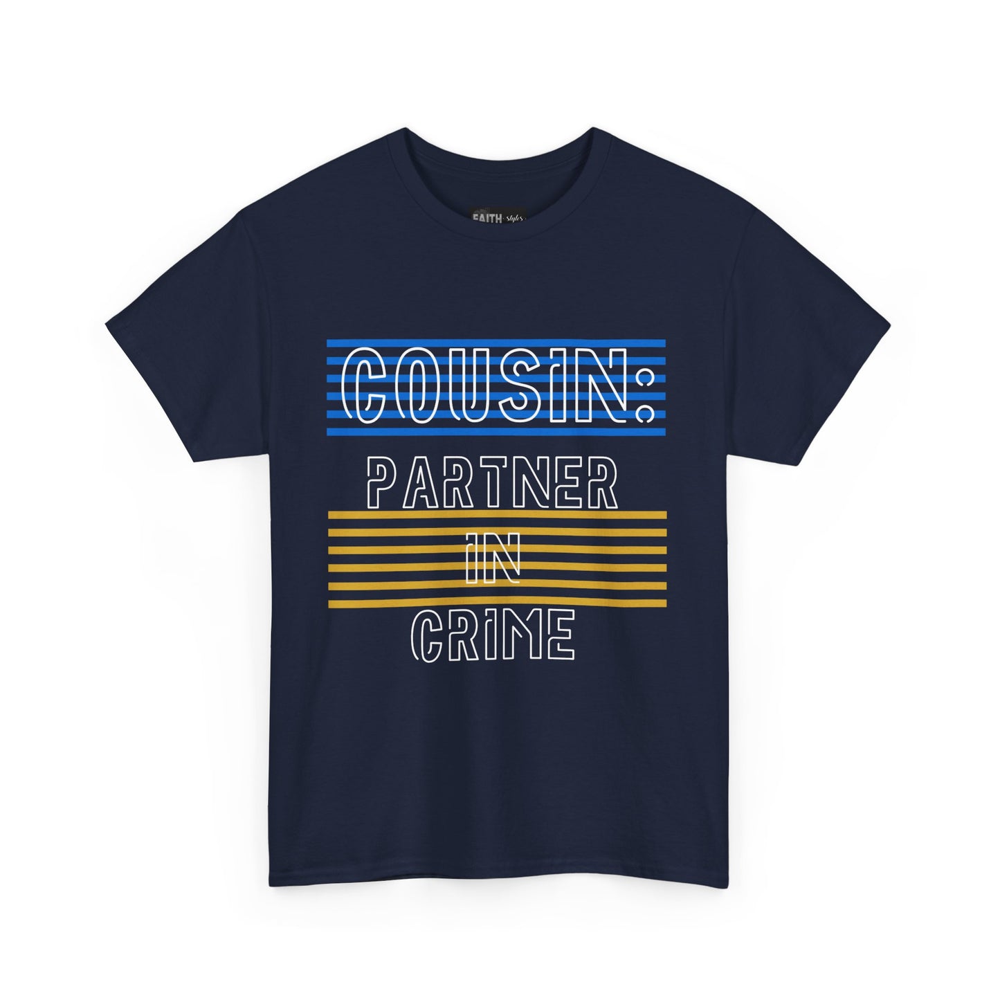 Cousins Partner in Crime Tee | Unisex Heavy Cotton T-Shirt for Family Gatherings, Cousin's Day, Gift for Cousins, Comfortable Casual Wear