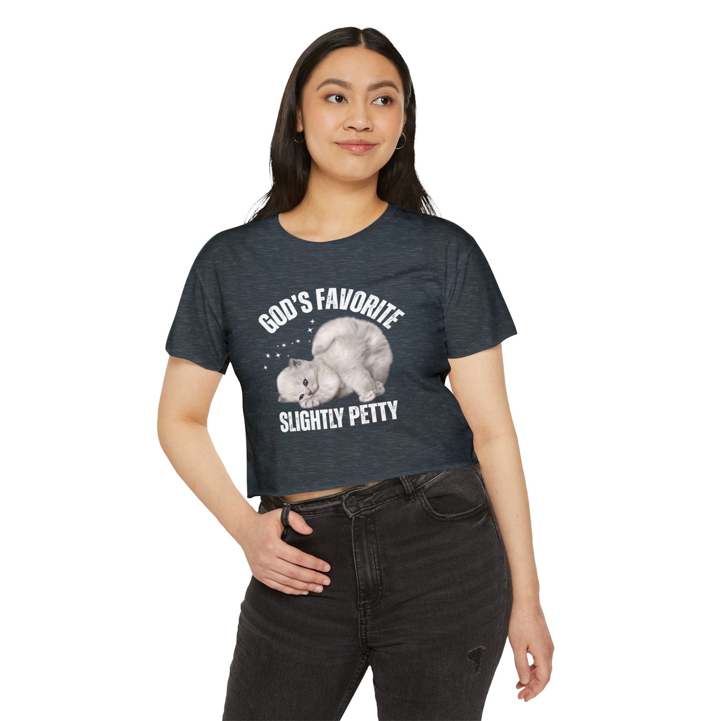 God's Favorite Slightly Petty Women's Festival Crop Top, Cute Summer Shirt, Fun Graphic Tee, Festival Outfit, Trendy Streetwear