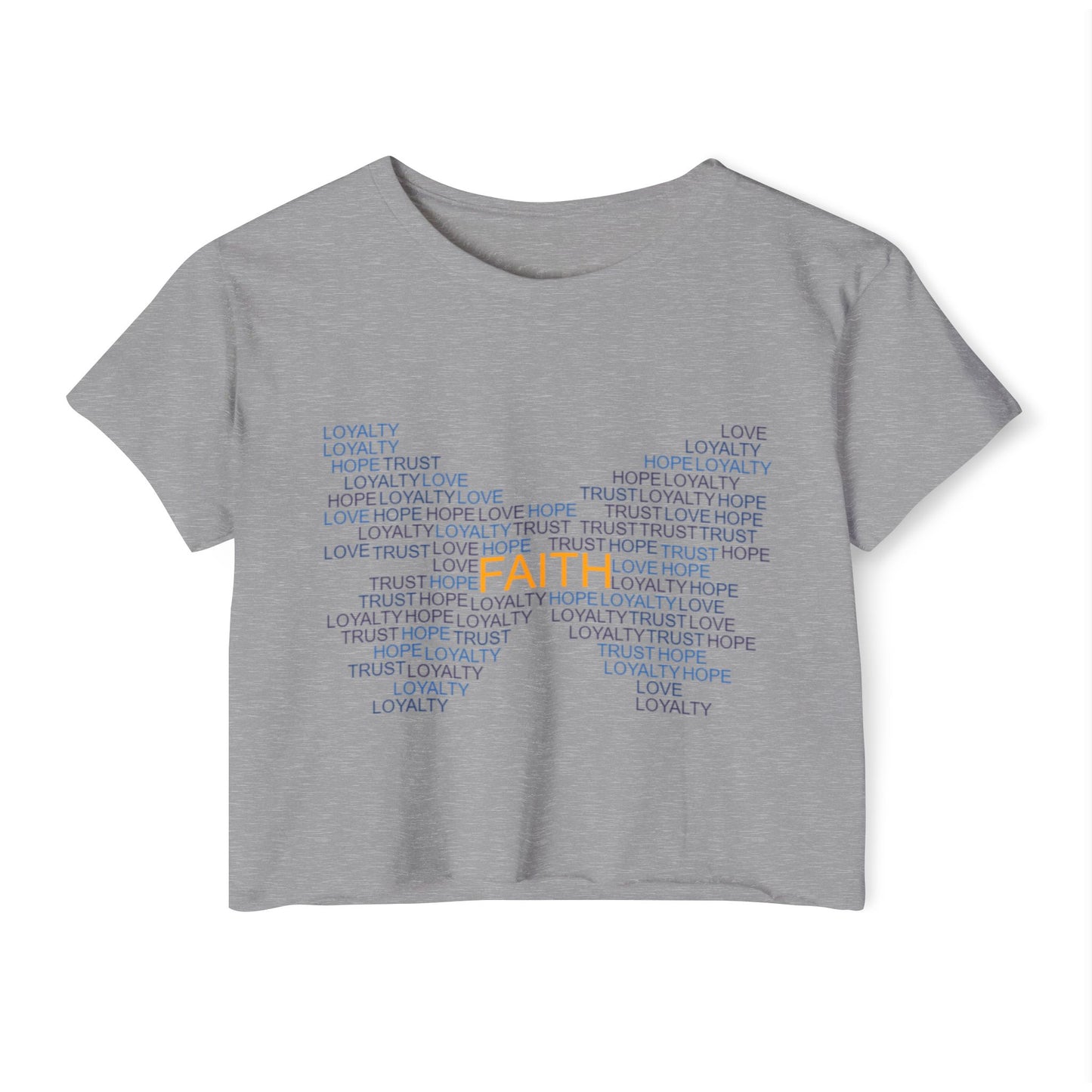 Women's Festival Crop Top with Faith Design, Boho Style Tee, Summer Festival Top, Inspirational Apparel, Gift for Her