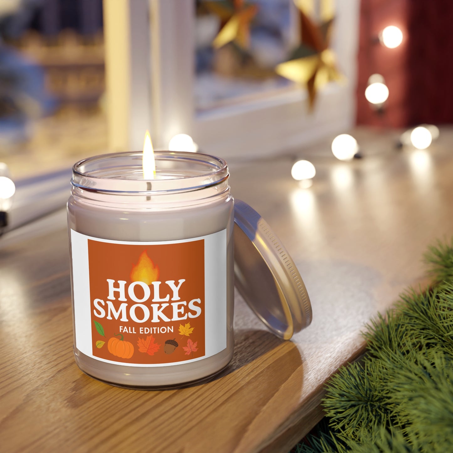 Scented Soy Candle - Holy Smokes Fall Edition, Cozy Home Decor, Autumn Gift, Thanksgiving Candle, Fall Aromatherapy, Seasonal Fragrance
