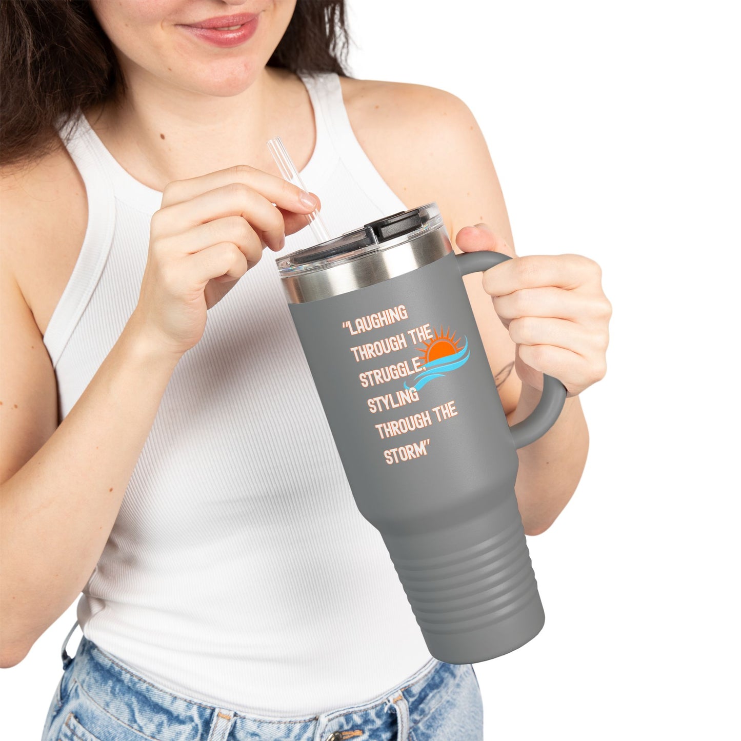 Insulated 40oz Travel Mug with Sunrise Design | Perfect for On-the-Go, Camping, Travel, or Everyday Use | Ideal Gift for Coffee Lovers
