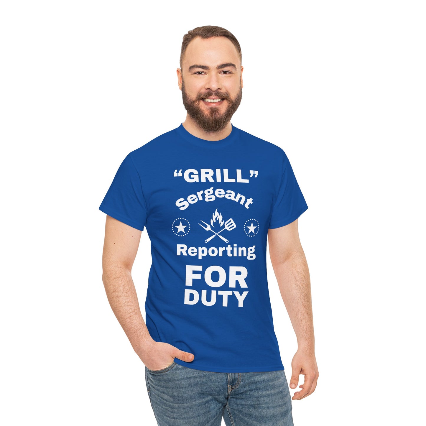 Grill Sergeant Tee - Perfect for BBQs, Father's Day Gift, Unisex Cotton T-Shirt, Outdoor Parties, Cooking Enthusiasts