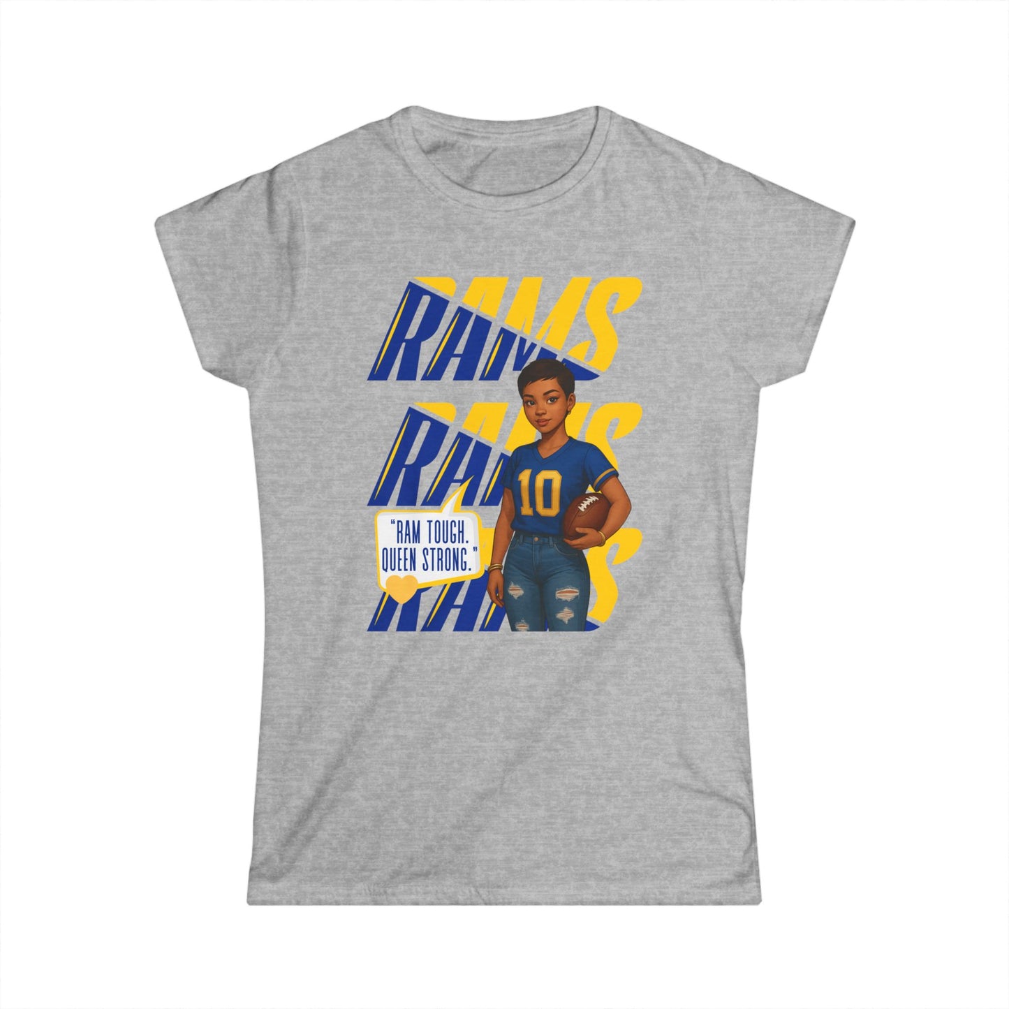 Empowering Women's Softstyle Tee - Rams Theme, Football Fashion, Game Day Apparel, Sports Fan Shirt, Gift for Her