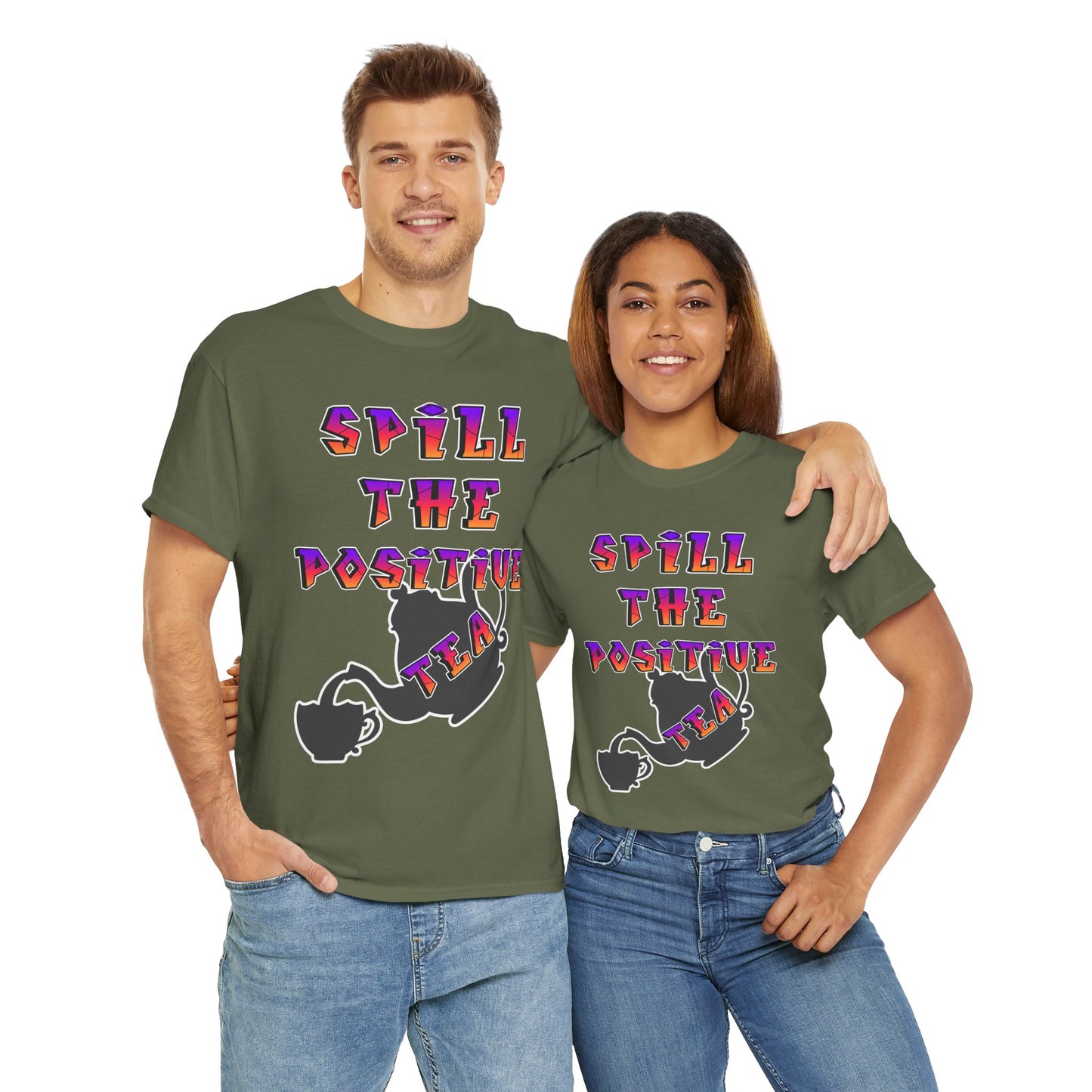 Positive Vibes Tee, Funny T-Shirt, Gift for Tea Lovers, Casual Wear, Inspirational Apparel, Unique Graphic Tee
