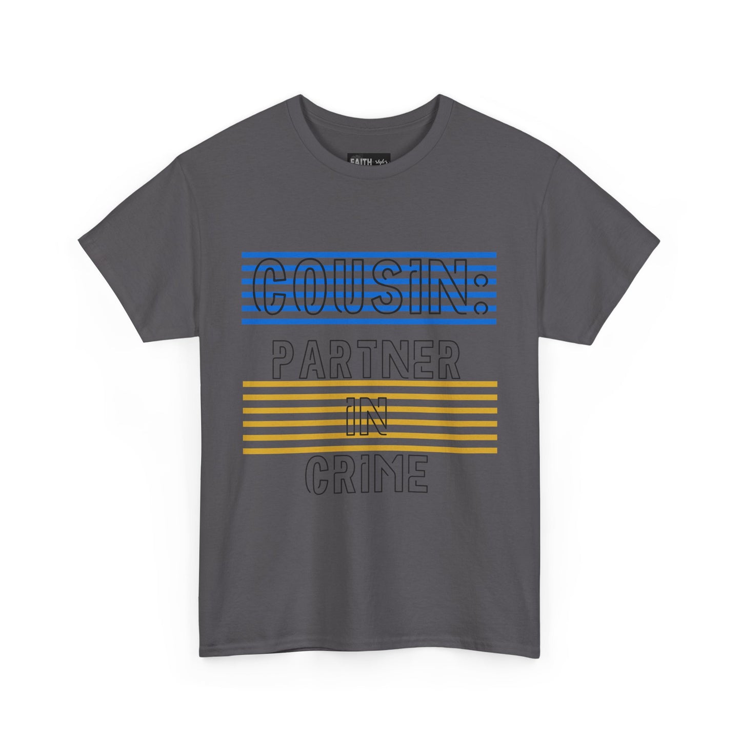 Cousins Partner in Crime Tee | Unisex Heavy Cotton T-Shirt for Family Gatherings, Cousin's Day, Gift for Cousins, Comfortable Casual Wear