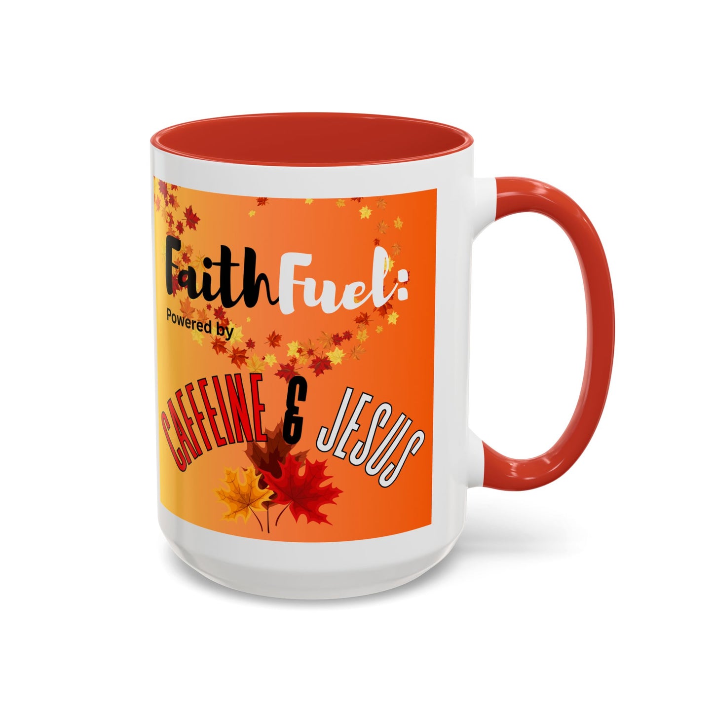 FaithFuel Caffeine & Jesus Mug - Fall Coffee Cup, Inspirational Gift, Autumn Decor, Home Office Supplies, Religious Mug