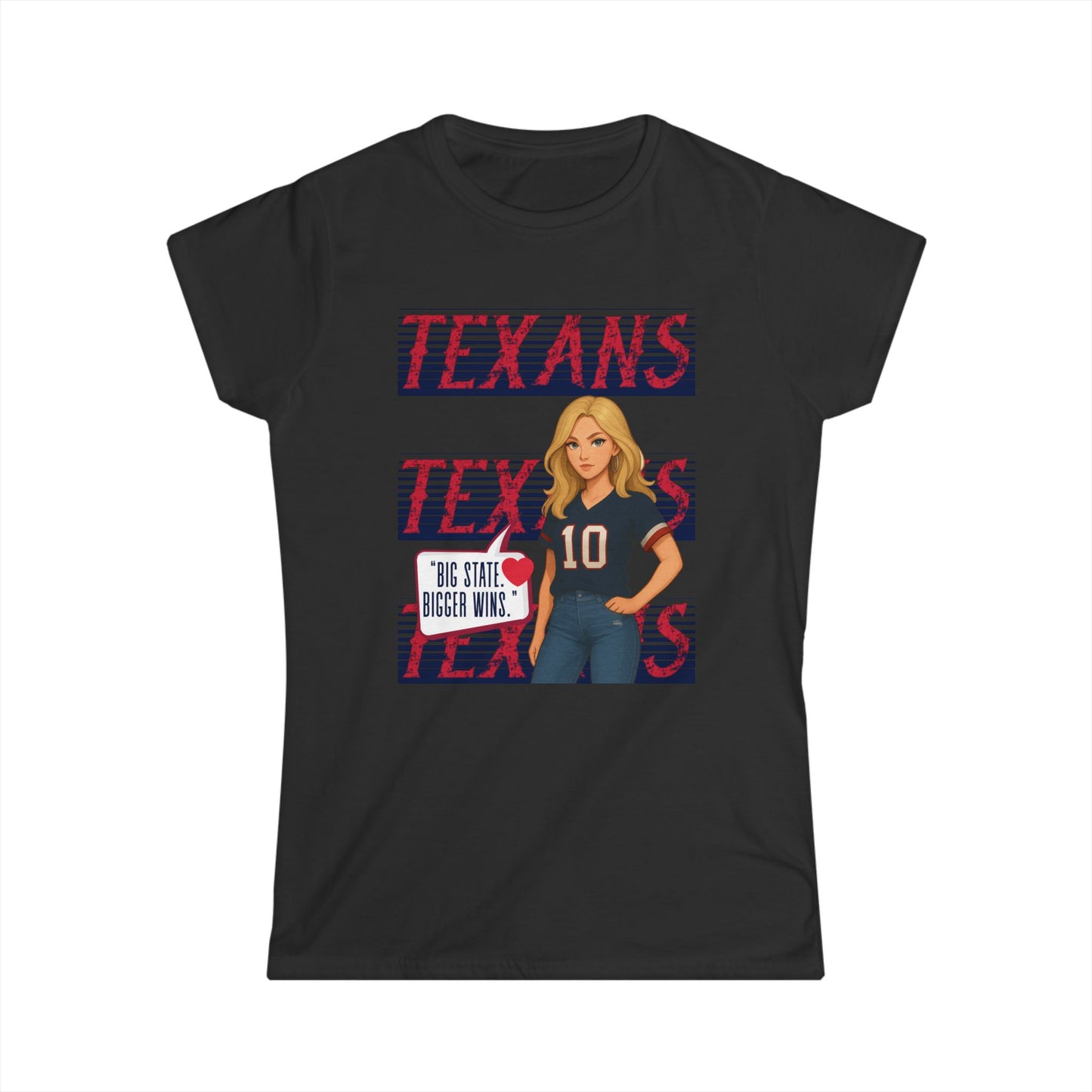 Texans Spirit Women's Tee, Game Day Shirt, Cute Fan Tee, State Pride Apparel, Sports Lover Gift
