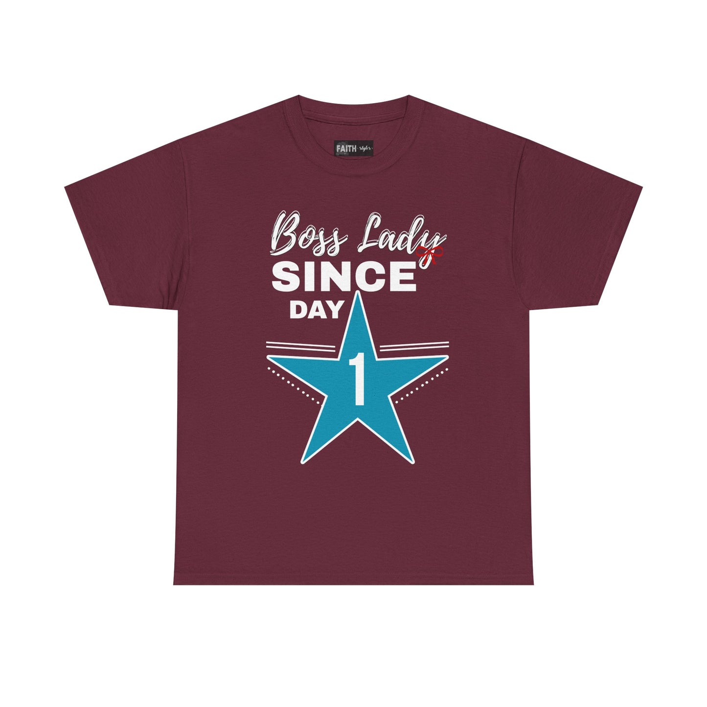 Boss Lady Since Day 1 Tee - Unisex Heavy Cotton Shirt, Perfect for Bosses, Gifts, Celebrations, Fun Occasions, Casual Wear