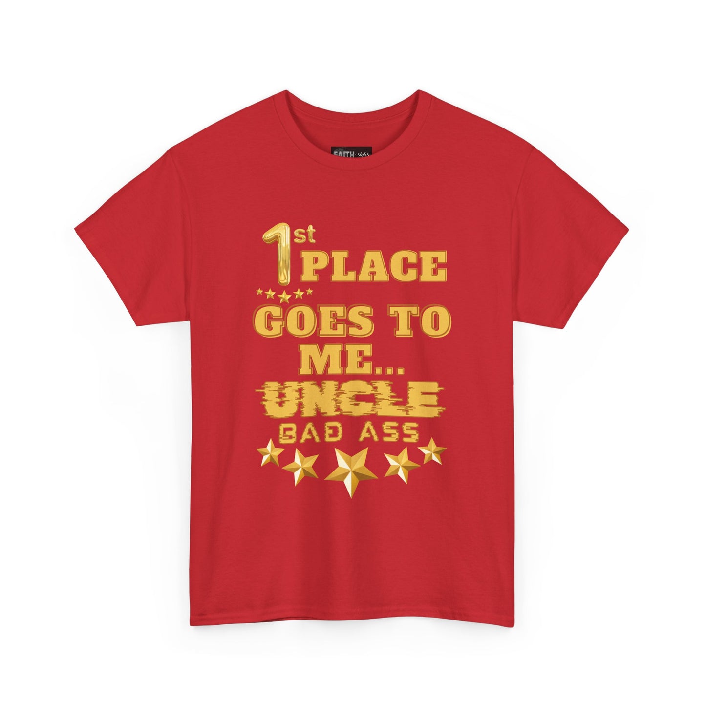 1st Place Uncle Badass Tee | Funny Gift for Uncle, Unisex Cotton Shirt, Family Reunion, Birthday Celebration, Casual Wear