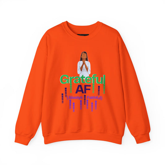 Women Grateful AF Crewneck Sweatshirt | Cozy Unisex Pullover for Thanksgiving, Gifts, and Everyday Wear