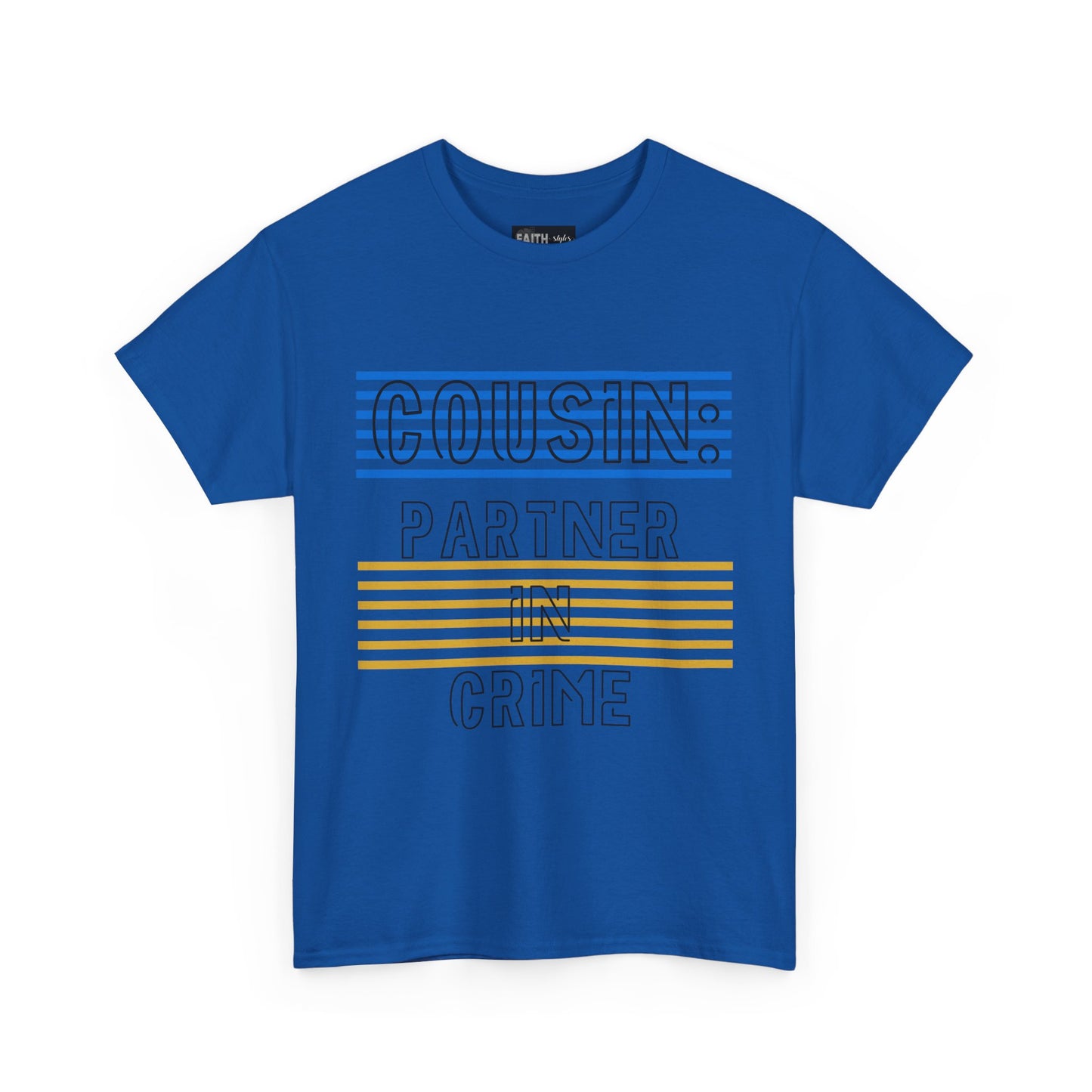 Cousins Partner in Crime Tee | Unisex Heavy Cotton T-Shirt for Family Gatherings, Cousin's Day, Gift for Cousins, Comfortable Casual Wear
