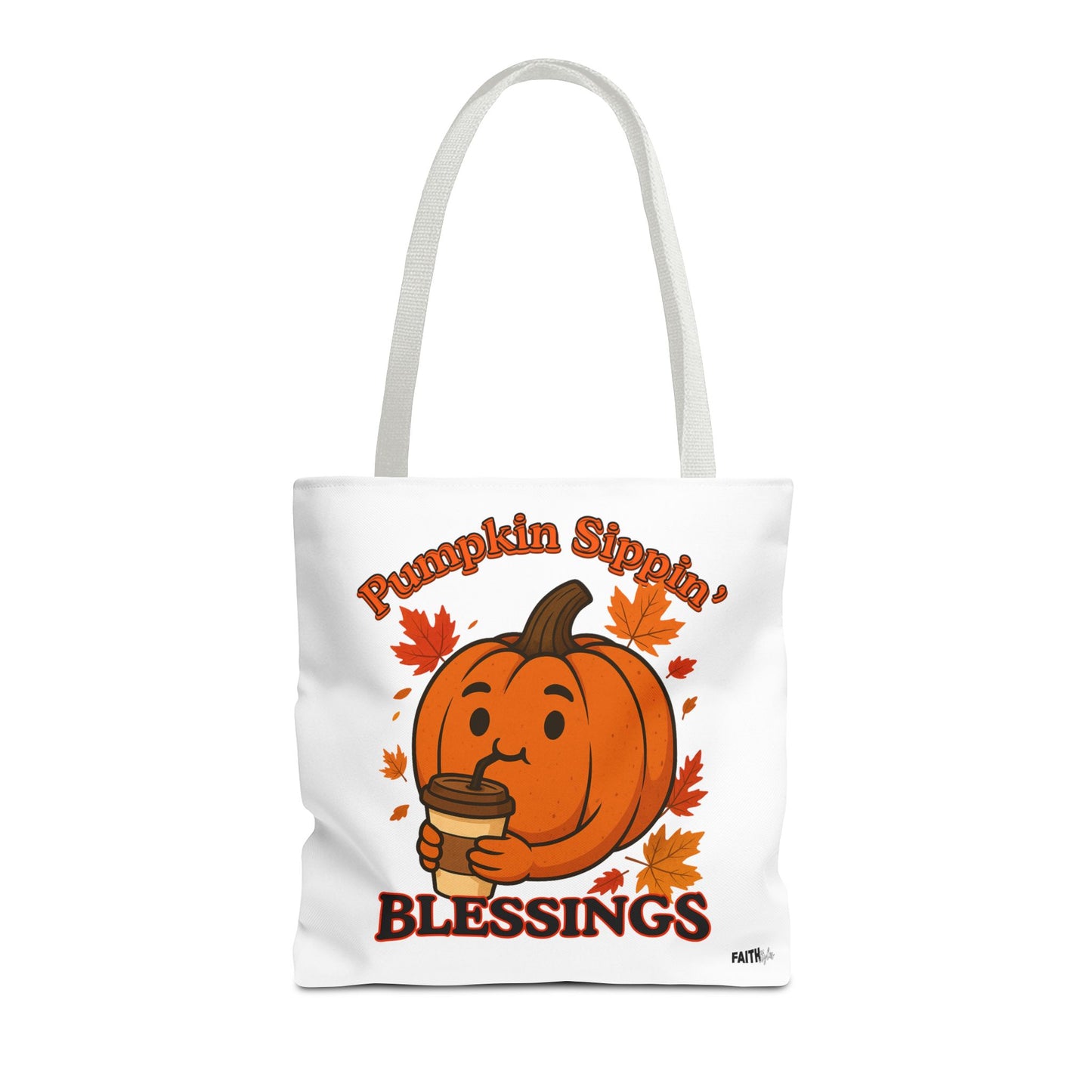 FaithStyles Autumn Pumpkin Blessings Tote Bag | Fall Bag, Cute Tote, Gift for Her, Thanksgiving, Coffee Lovers, Halloween Decor