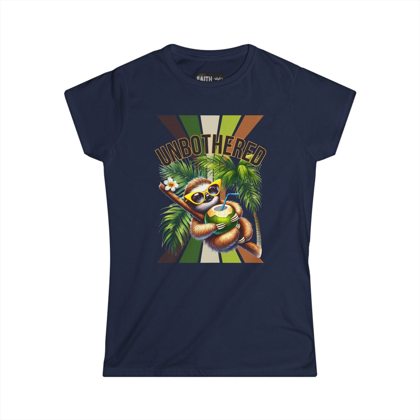 Unbothered Sloth Women's Softstyle Tee, Fun T-Shirt, Casual Wear, Vacation Outfit, Gift for Animal Lovers, Summer Top