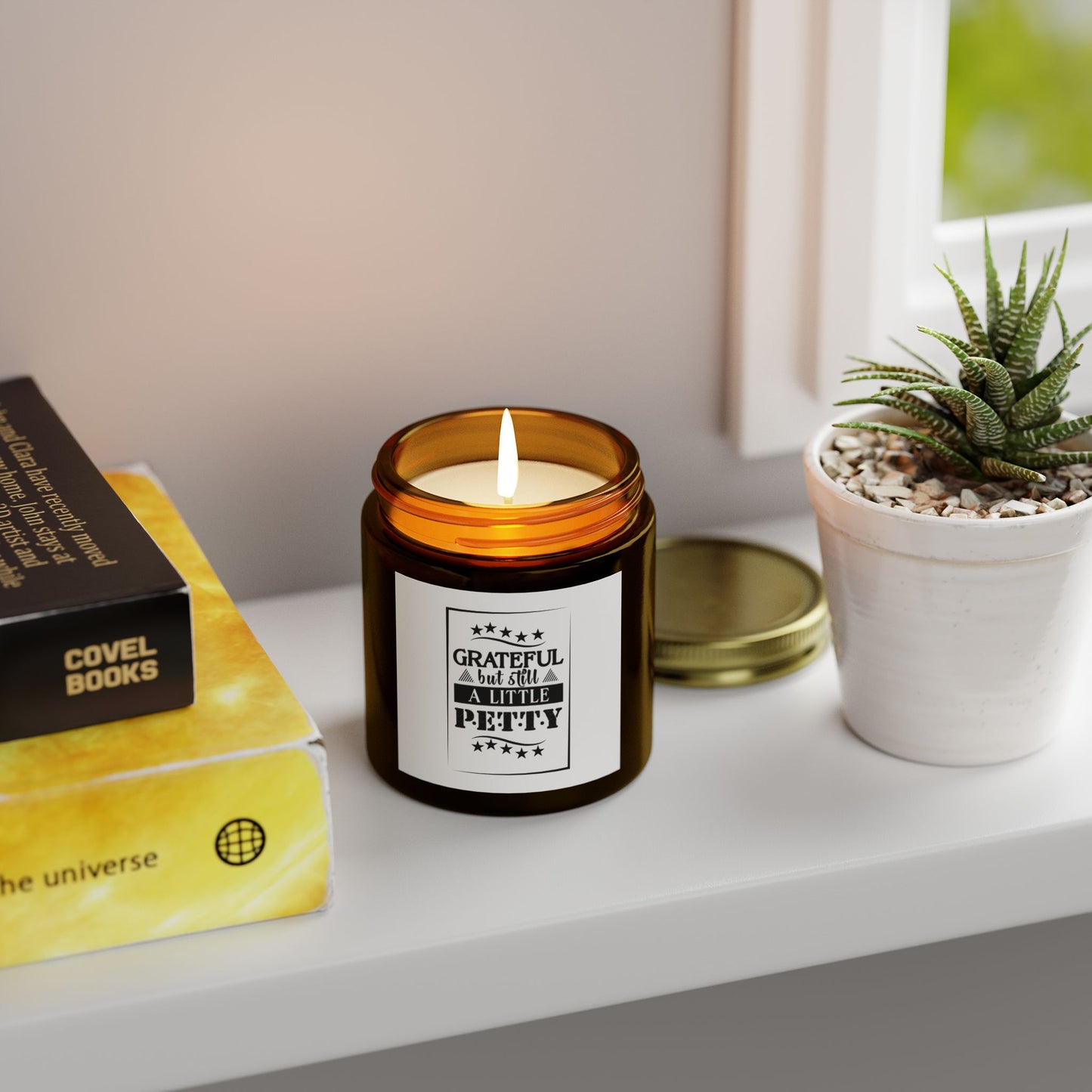"GRATEFUL..." Scented Candles, Coconut Apricot Wax (4oz, 9oz)