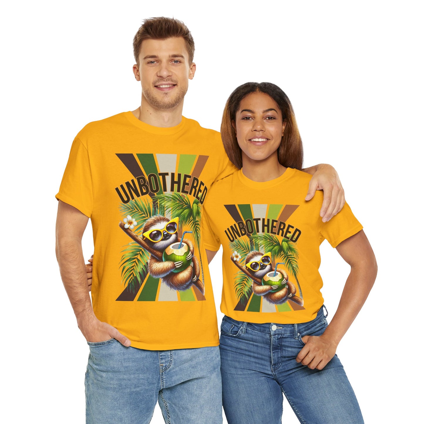 Chill Sloth Graphic Tee - Unbothered Cotton T-Shirt, Casual Wear, Perfect for Gifts, Nature Lovers, Relaxed Vibes