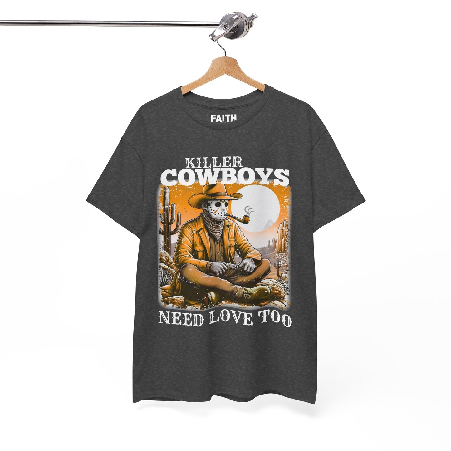 Killer Cowboys Graphic Tee, Unisex Heavy Cotton T-Shirt for Casual Wear, Cowboy Lover Gift, Western Occasion Apparel