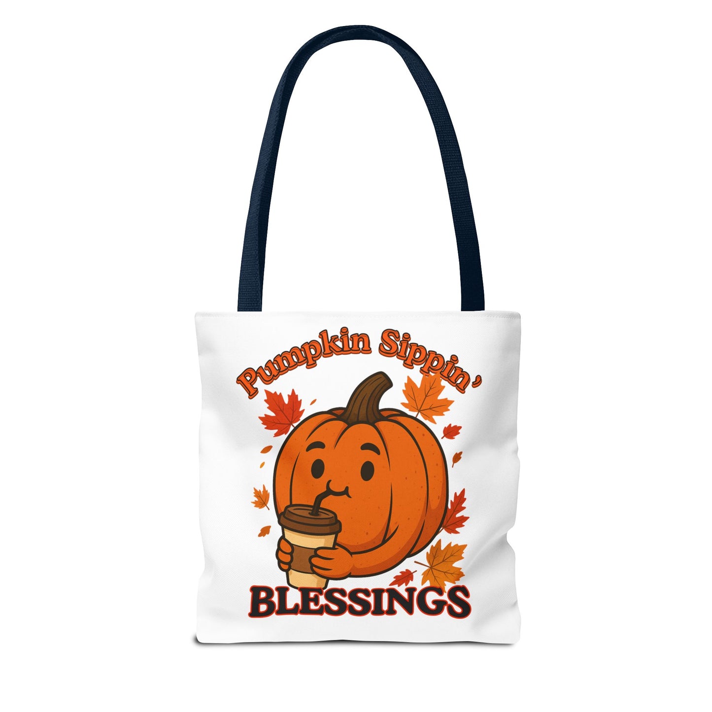 FaithStyles Autumn Pumpkin Blessings Tote Bag | Fall Bag, Cute Tote, Gift for Her, Thanksgiving, Coffee Lovers, Halloween Decor