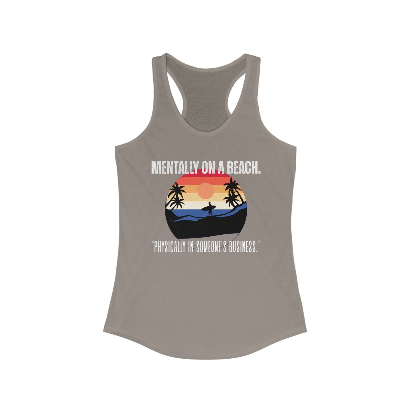 Beach Vibes Racerback Tank - Perfect for Summer, Vacation, Pool Days, Gifts for Her, Relaxation Wear