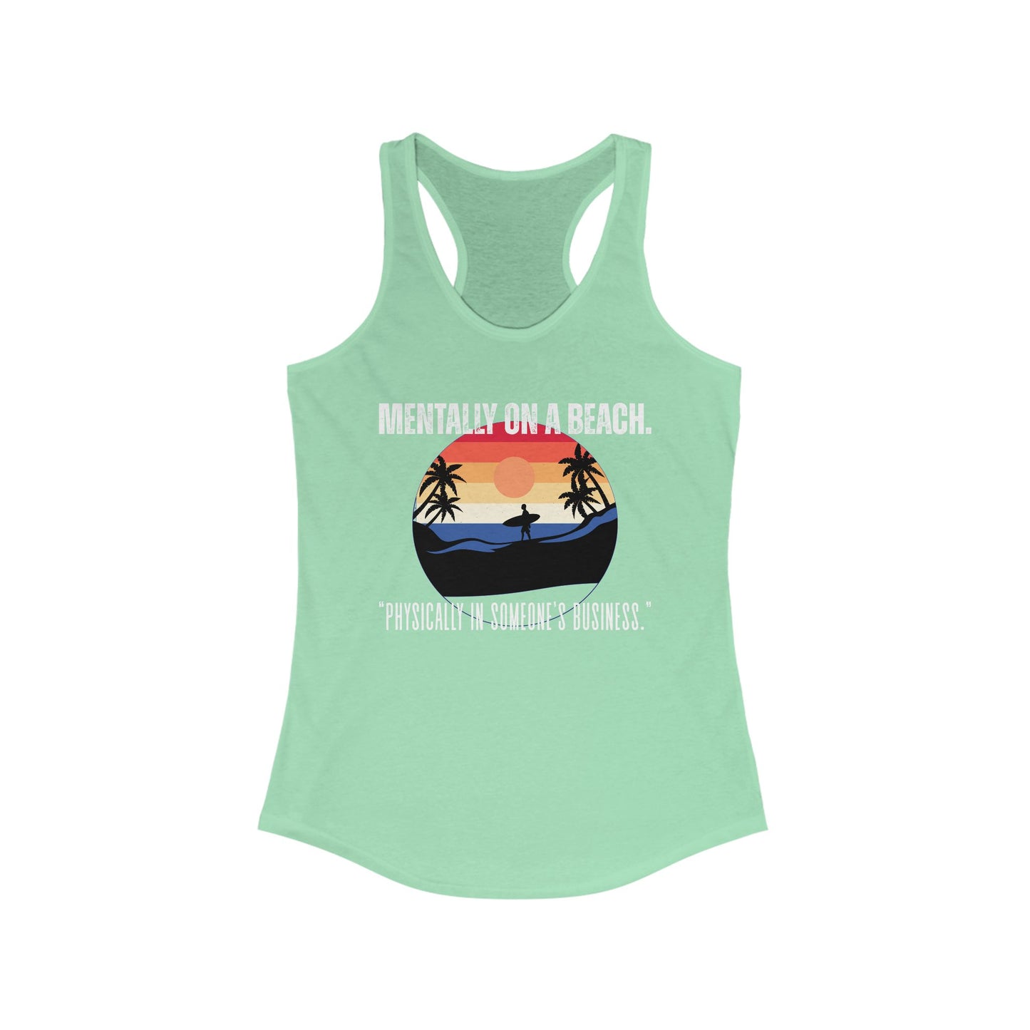 Beach Vibes Racerback Tank - Perfect for Summer, Vacation, Pool Days, Gifts for Her, Relaxation Wear