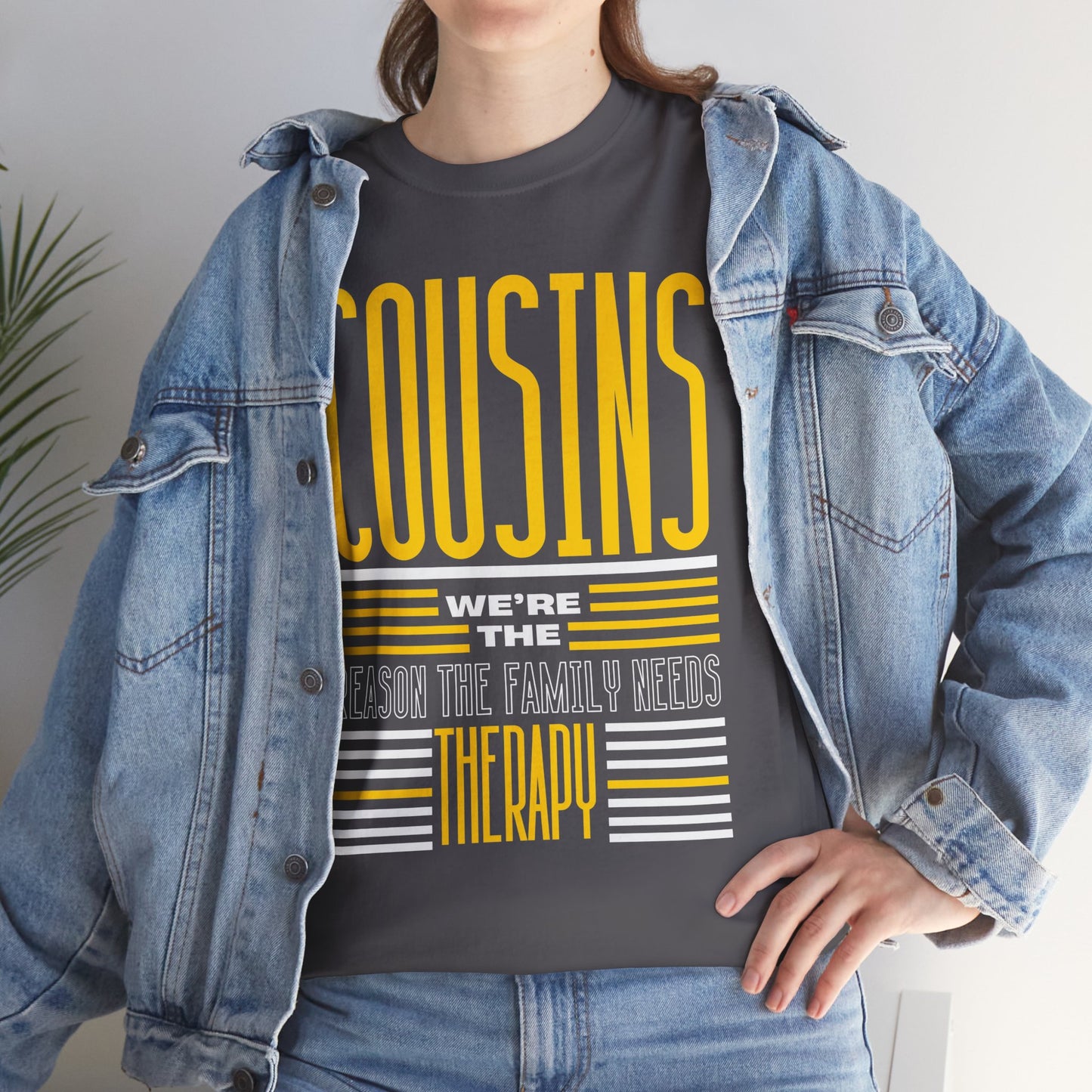 Cousins Therapy Tees, Family Reunion Shirt, Casual Wear, Gift for Cousins, Fun Family Quote Tee