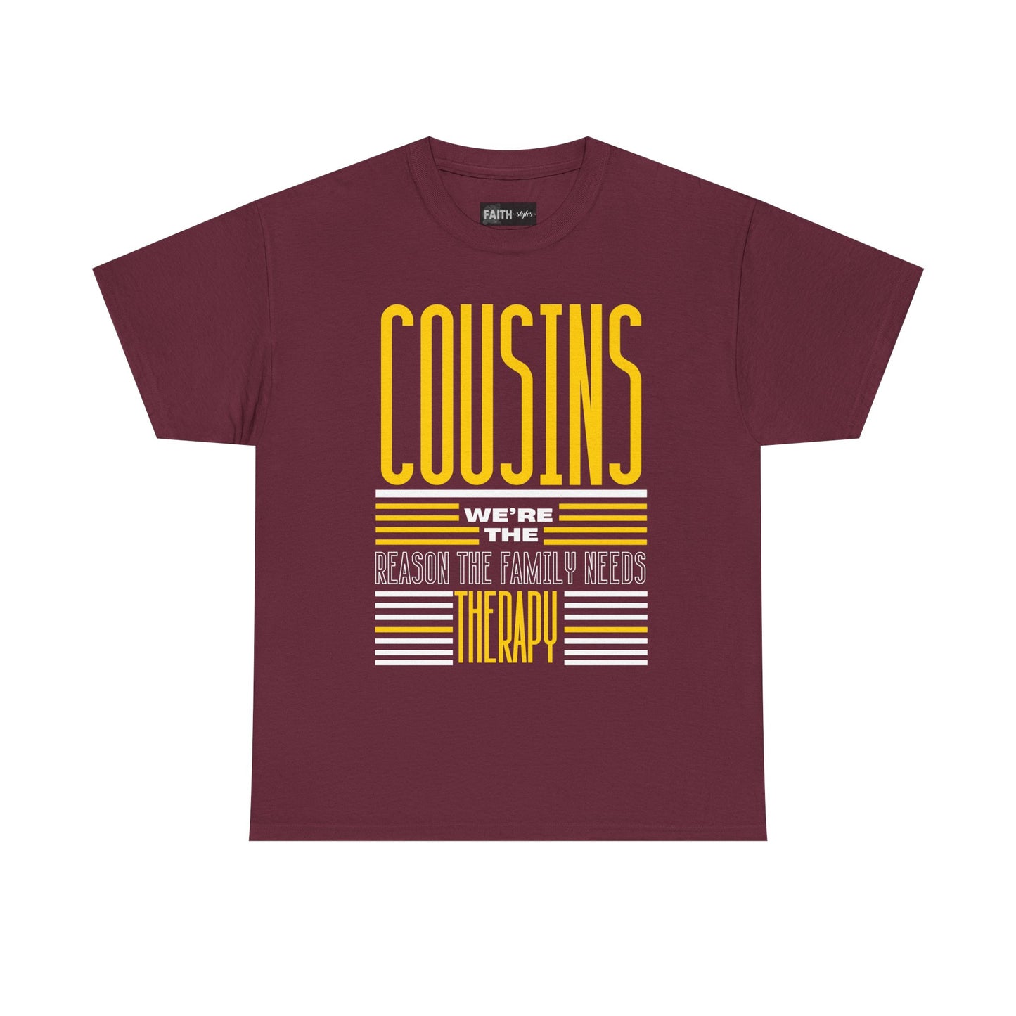 Cousins Therapy Tees, Family Reunion Shirt, Casual Wear, Gift for Cousins, Fun Family Quote Tee