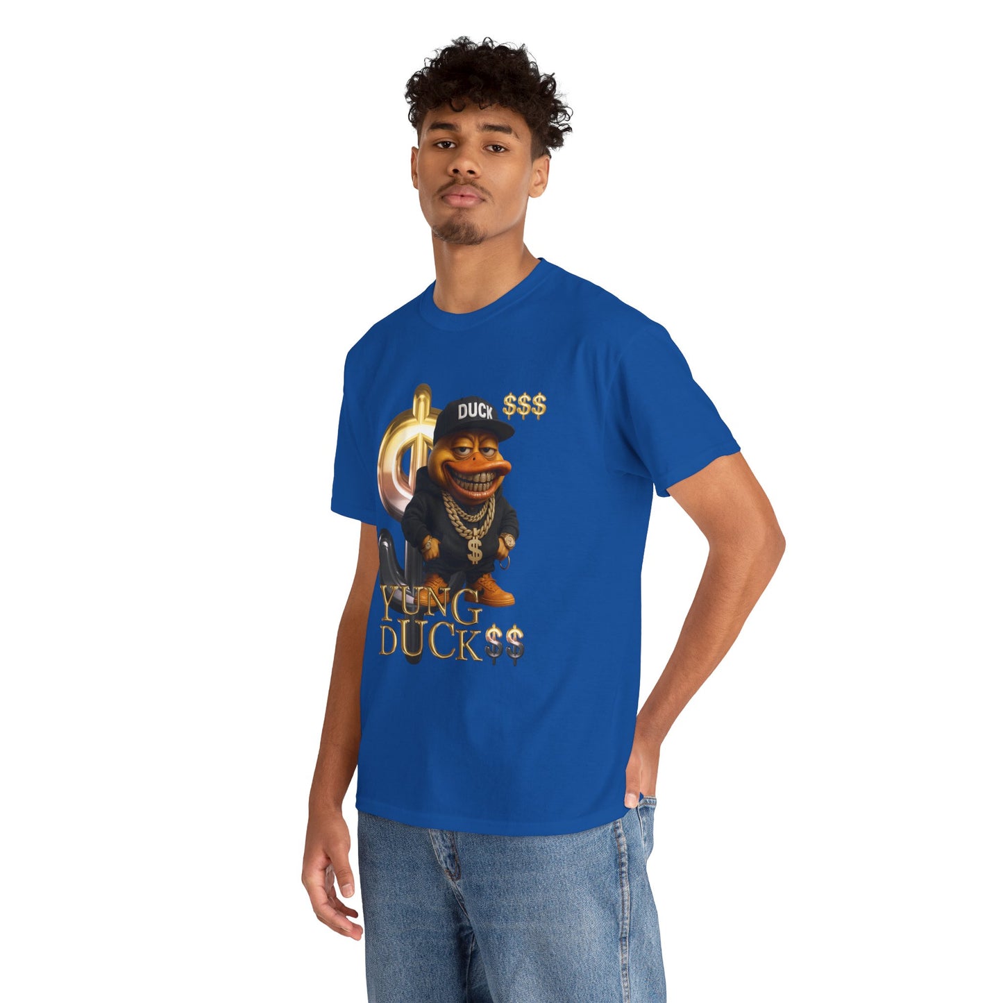 Yung Duck$$ Unisex Heavy Cotton Tee - Fun Streetwear T-Shirt for Casual Outfits
