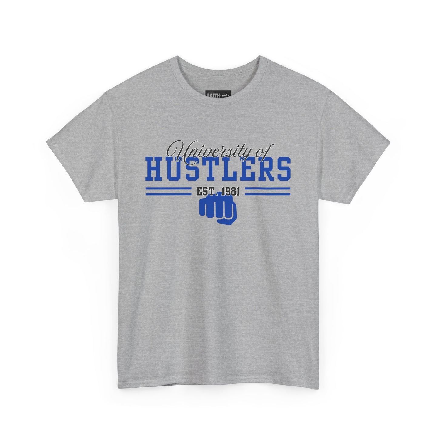 University of Hustlers Unisex Heavy Cotton Tee - Motivational T-Shirt, Casual Wear, Gift Idea, Streetwear, College Merch