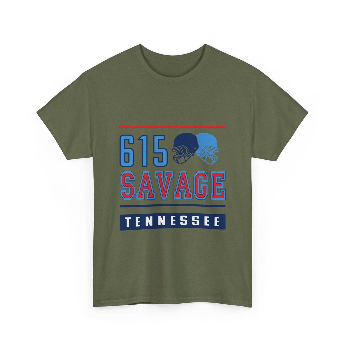 615 Savage Tennessee Male Heavy Cotton Tee - Casual Wear, Sports Fan Apparel, Gift for Him/Her, Tennessee Pride Shirt, Everyday Comfort