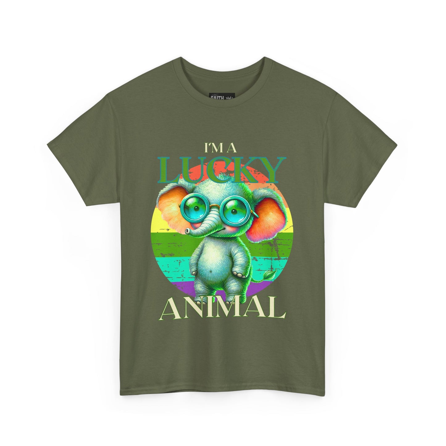 Lucky Animal Unisex Heavy Cotton Tee, Cute Gift for Animal Lovers, Casual Streetwear, St. Patrick's Day, Birthday Apparel
