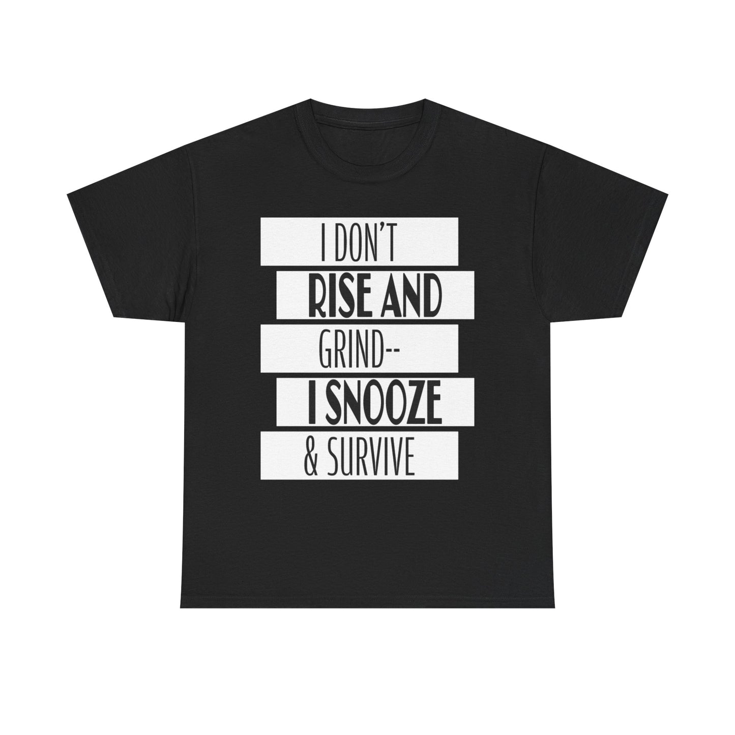 Funny Snooze Survival Tee for Lazy Days, Male's Cotton T-Shirt, Gift for Coffee Lovers, Sleepyhead Apparel, Relaxed Lifestyle Top