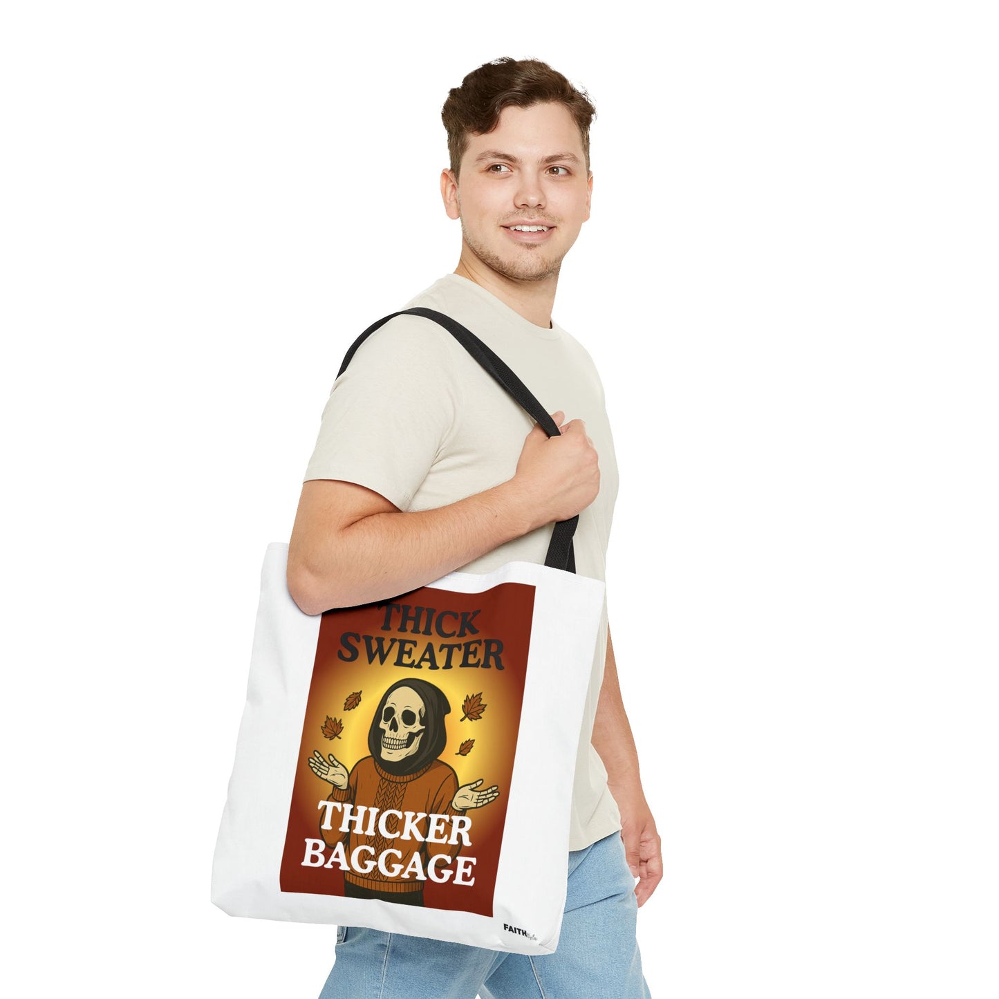 FaithStyles Fall-Themed Thicker Baggage Tote Bag, Halloween, Autumn Vibes, Eco-Friendly Gift, Spooky Baggage, Seasonal Carryall, Shopping Bag, Casual Style