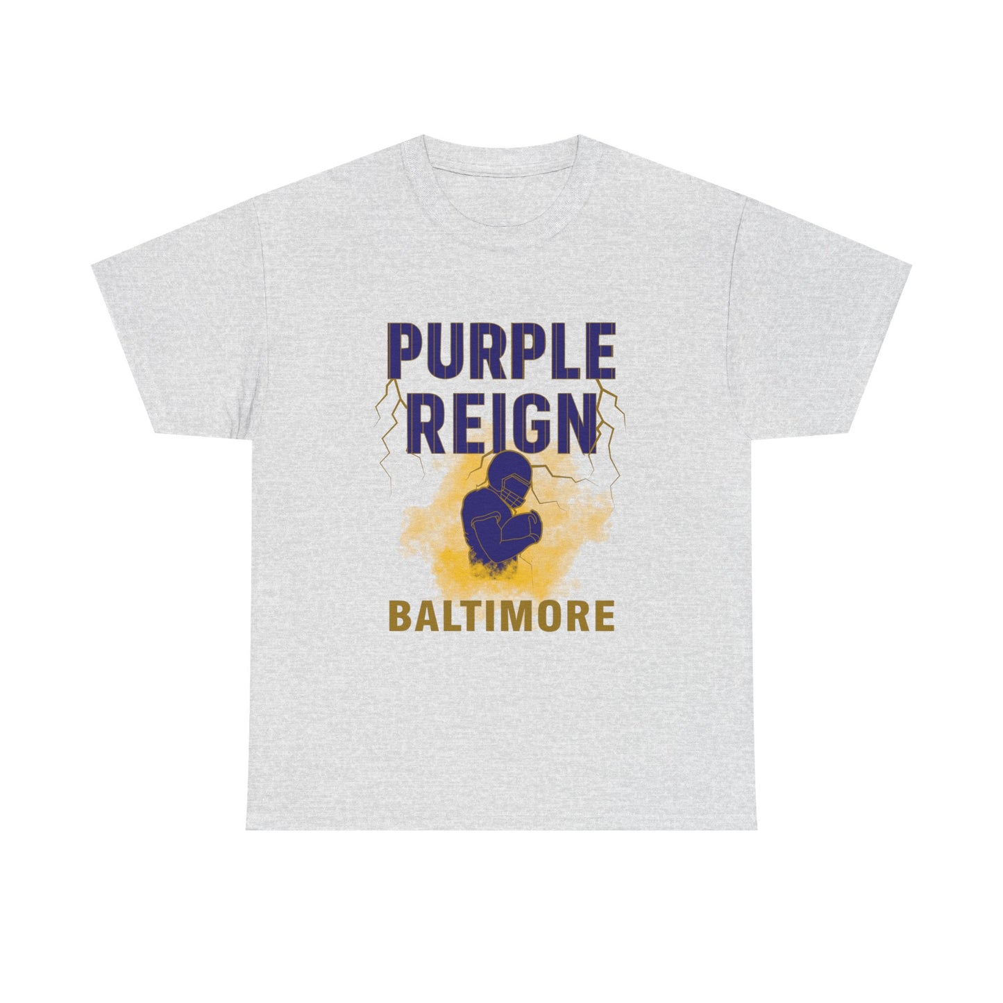 Purple Reign Male Cotton Tee - Bold Style for Baltimore Fans, Casual