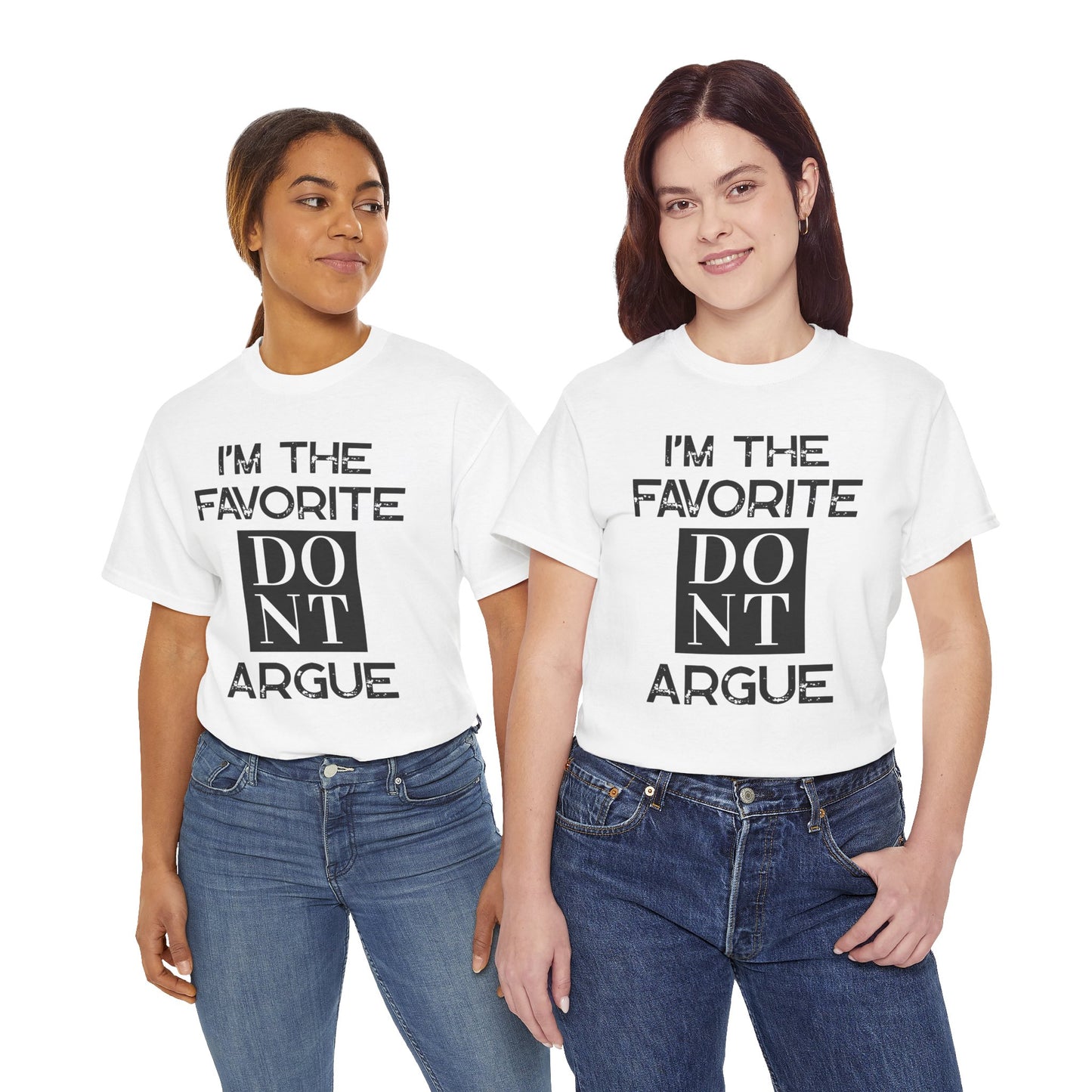 I'm the Favorite Unisex Heavy Cotton Tee, Funny Tee Shirt for Friends, Family Gift, Humor Top, Casual Wear, Birthday Gift, Everyday Comfort