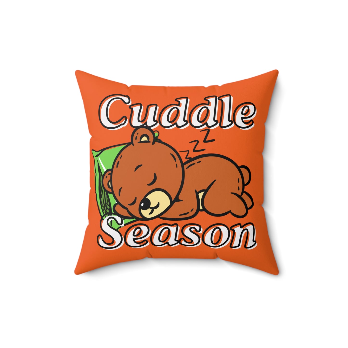 Autumn Cuddle Season Pillow - Cozy Home Decor, Great for Fall and Winter, Gift for Bear Lovers, Kids Room, Relaxation