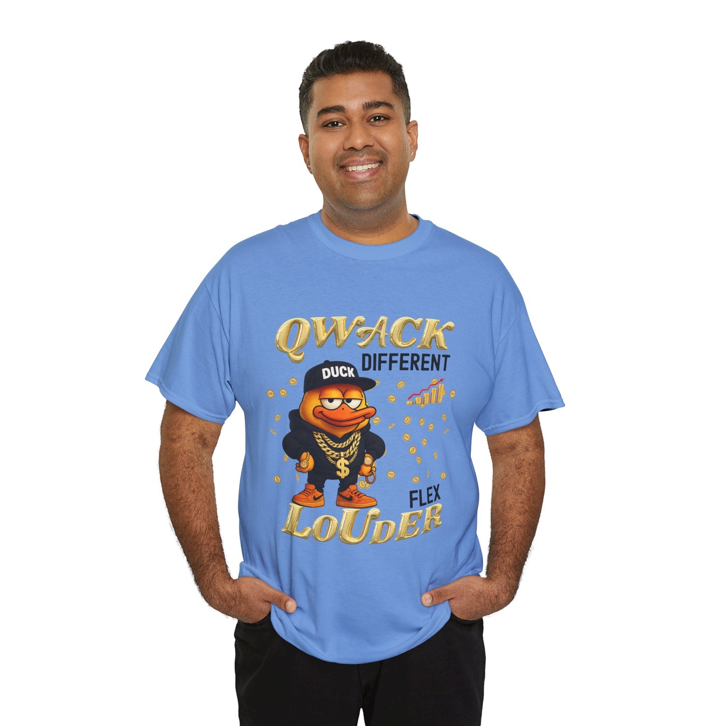 Qwack Different Unisex Heavy Cotton Tee, Fun T-Shirt, Gift for Duck Lovers, Casual Wear, Streetwear Style, Summer Vibes