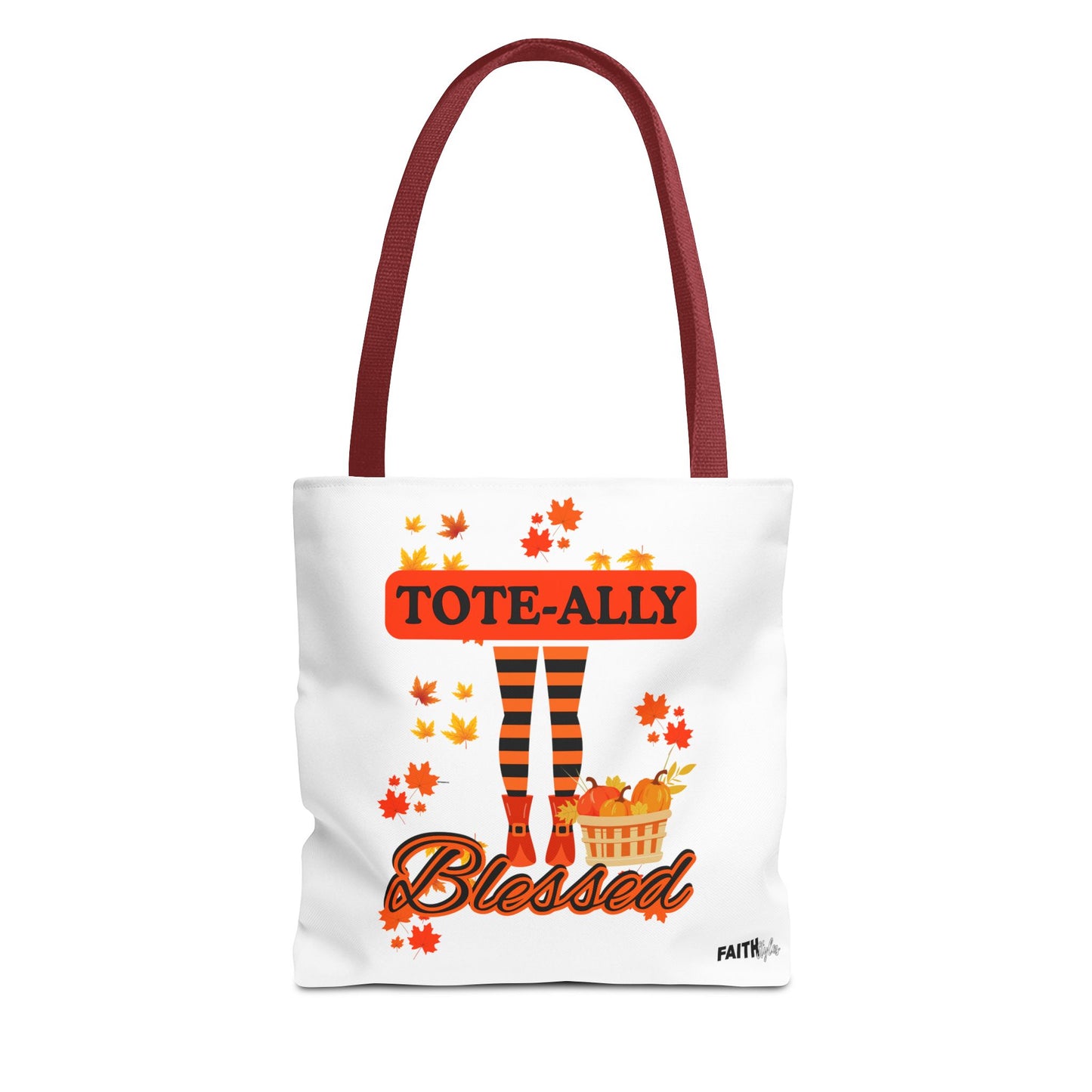 FaithStyles Blessed Holiday Tote Bag, Autumn Tote, Fall Accessories, Gift for Her, Seasonal Shopping Bag, Cute Grocery Bag