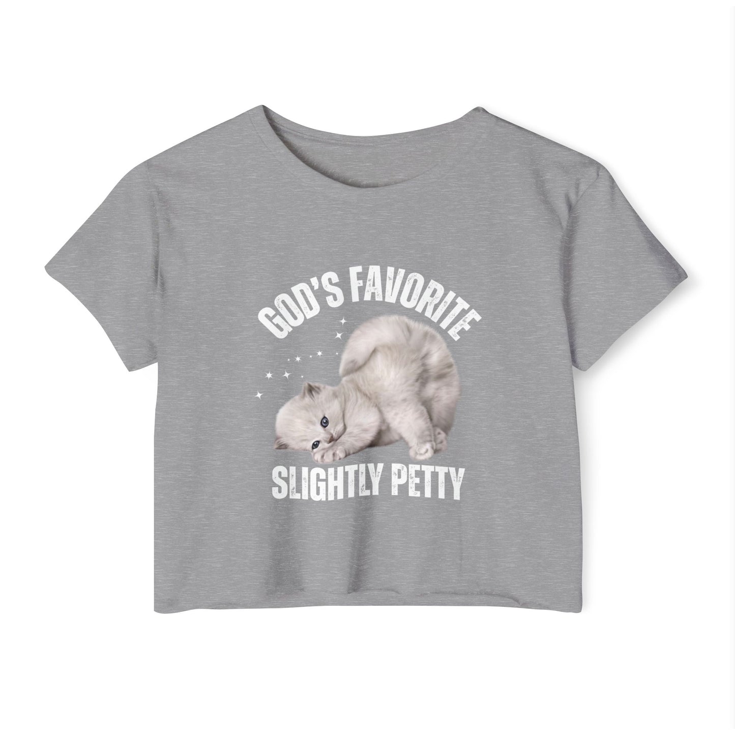 God's Favorite Slightly Petty Women's Festival Crop Top, Cute Summer Shirt, Fun Graphic Tee, Festival Outfit, Trendy Streetwear