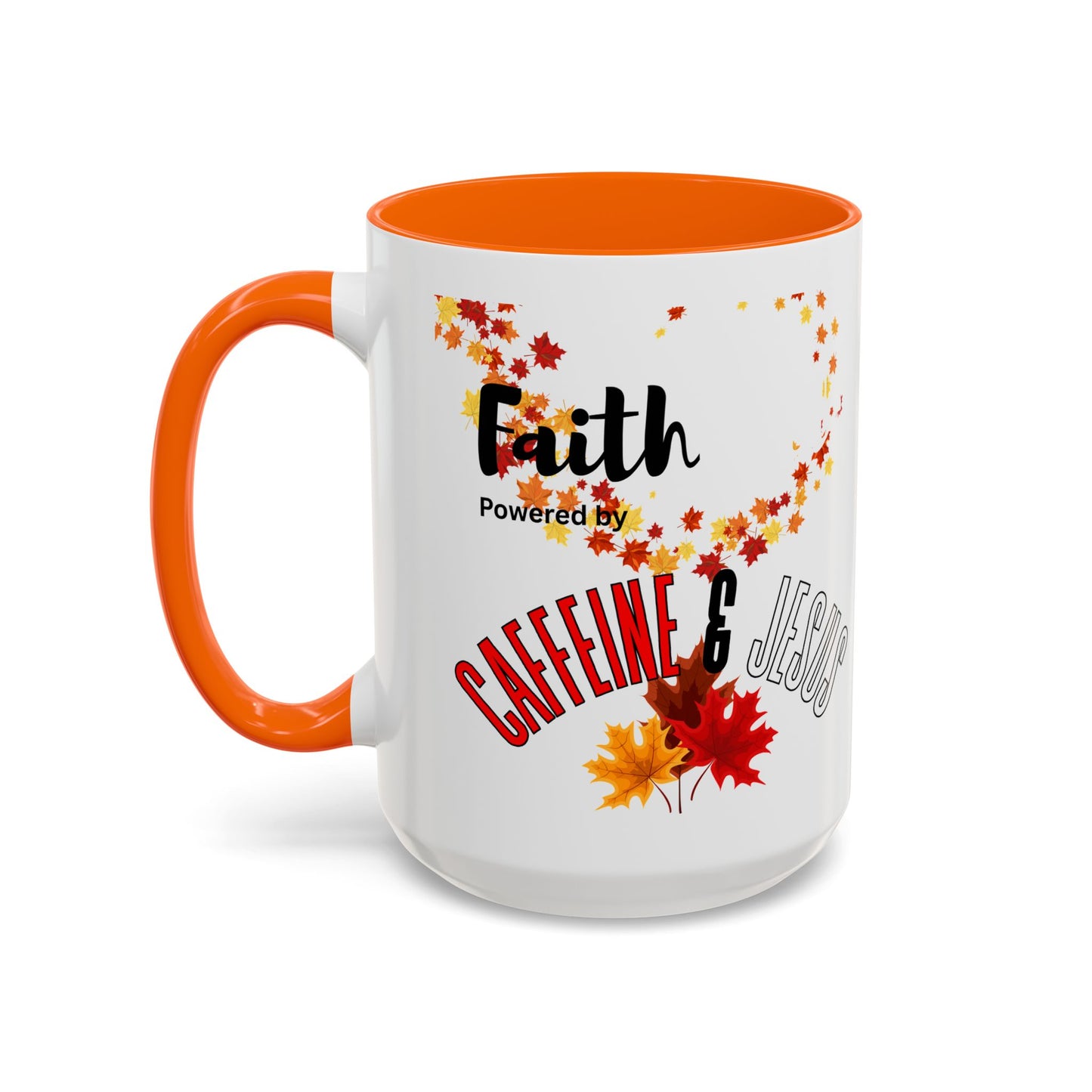 Faith & Caffeine Fall Coffee Mug | Perfect for Autumn Lovers, Thanksgiving Gift, Religious Coffee Cup, Inspirational Drinkware, Cozy Vibes