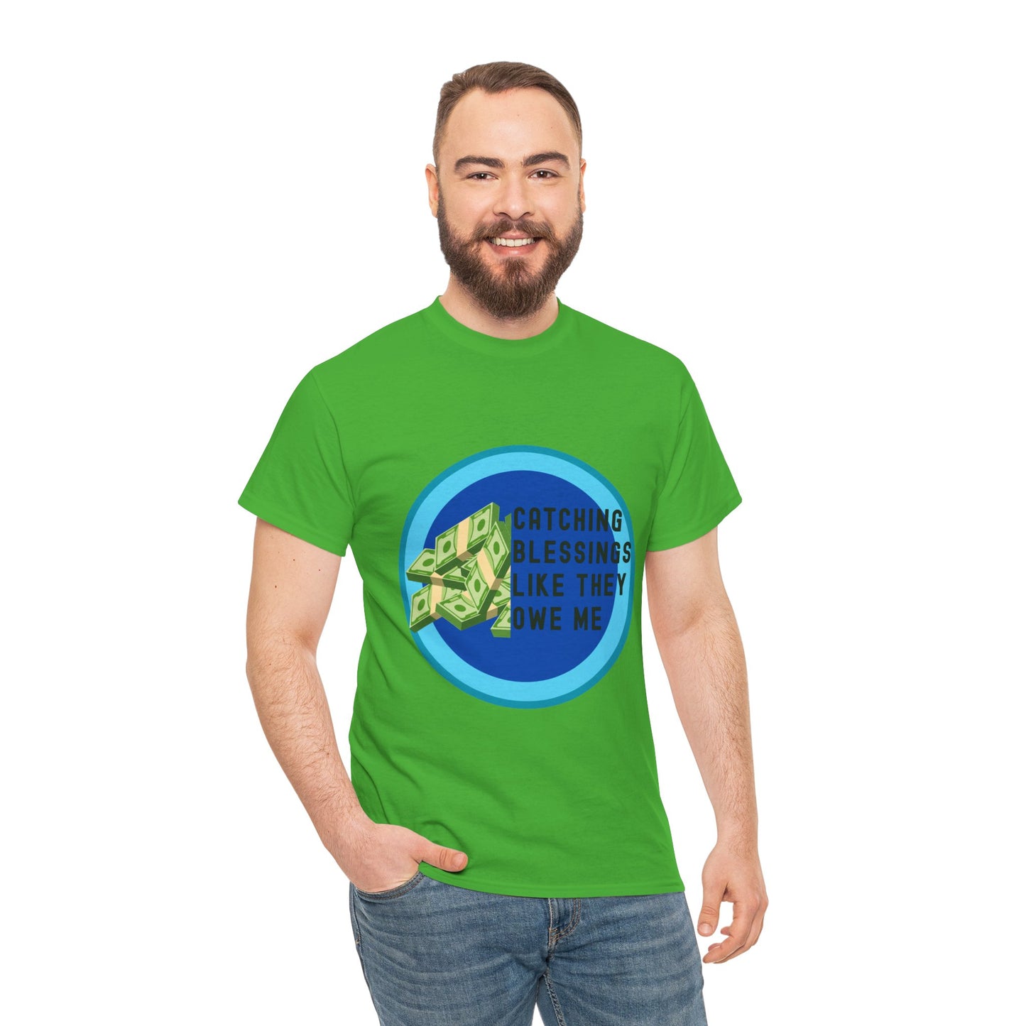 Catching Blessings Unisex Heavy Cotton Tee - Motivational Graphic T-Shirt